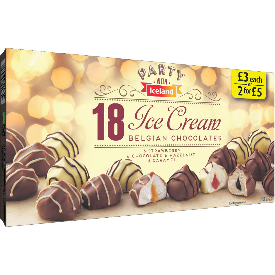 Iceland Party 18 Ice Cream Belgian Chocolates 306ml Frozen Party Food