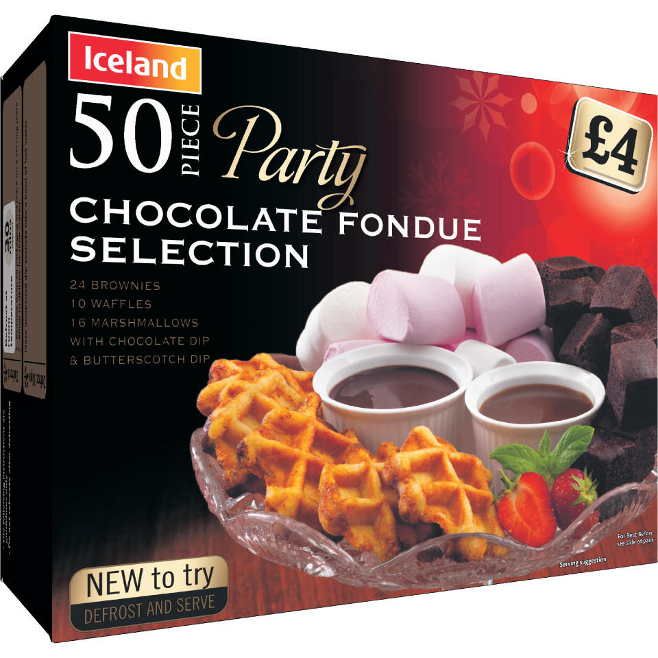 Iceland Party 50 Piece Chocolate Fondue Selection 550g Frozen Party