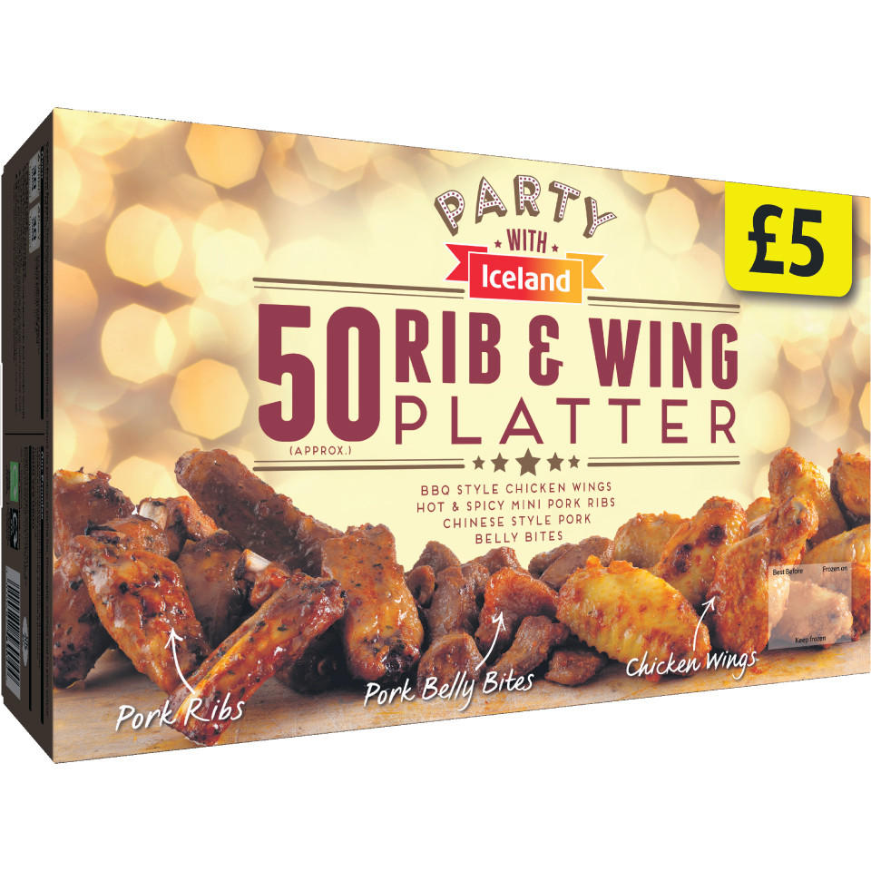 Iceland Party 50 Rib & Wing Plater 1.4Kg Frozen Party Food Iceland