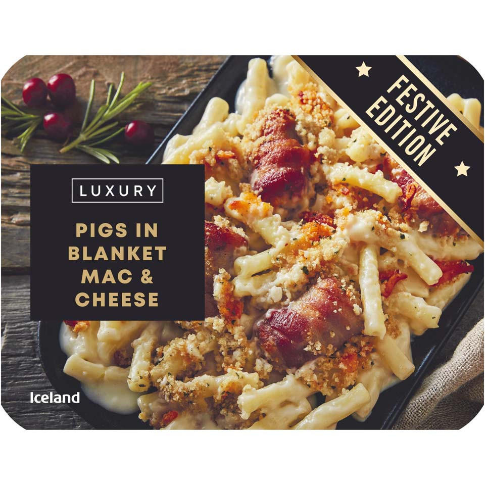 Iceland Pigs in Blanket Mac and Cheese 400g Luxury Iceland Foods
