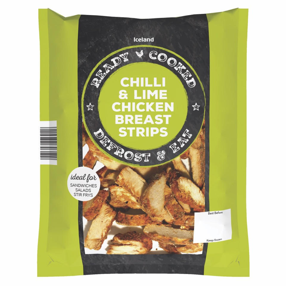 Iceland Ready Cooked Chilli & Lime Chicken Breast Strips 300g Chicken