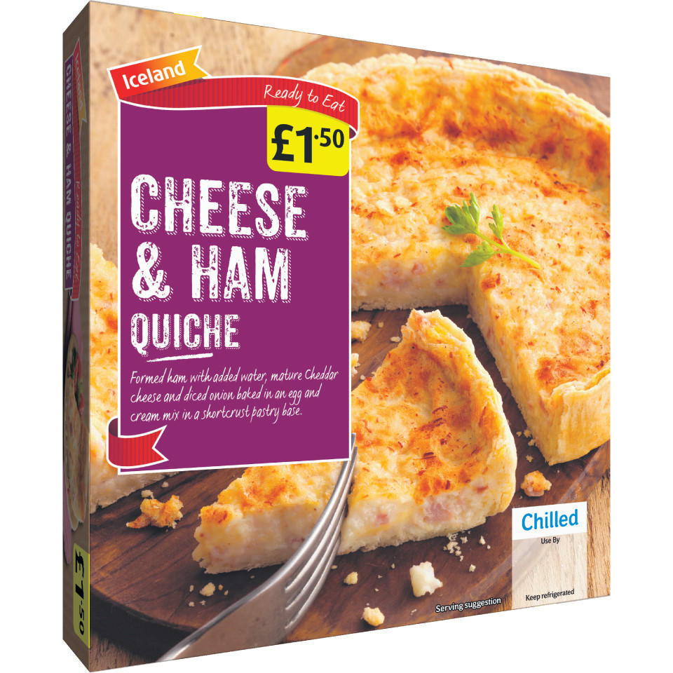 Iceland Ready To Eat Cheese & Ham Quiche 380g Pies & Quiches