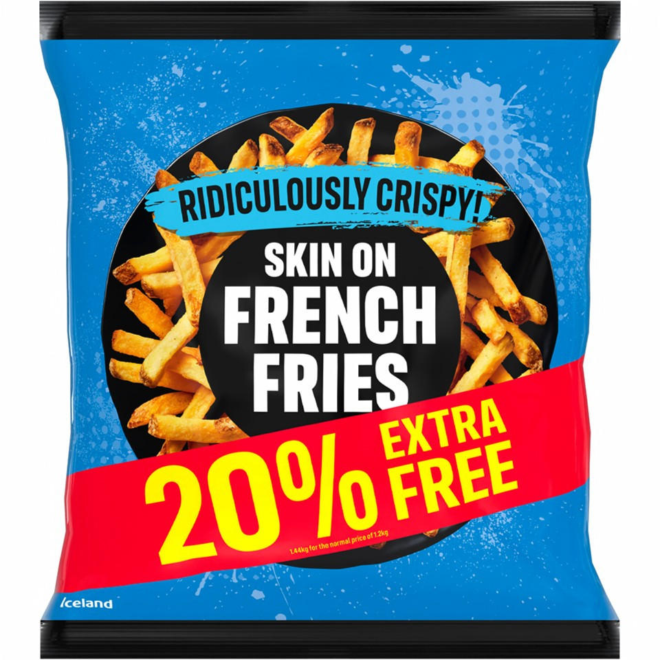 Iceland Ridiculously Crispy Skin on French Fries 1.44kg Chips & Fries Iceland Foods