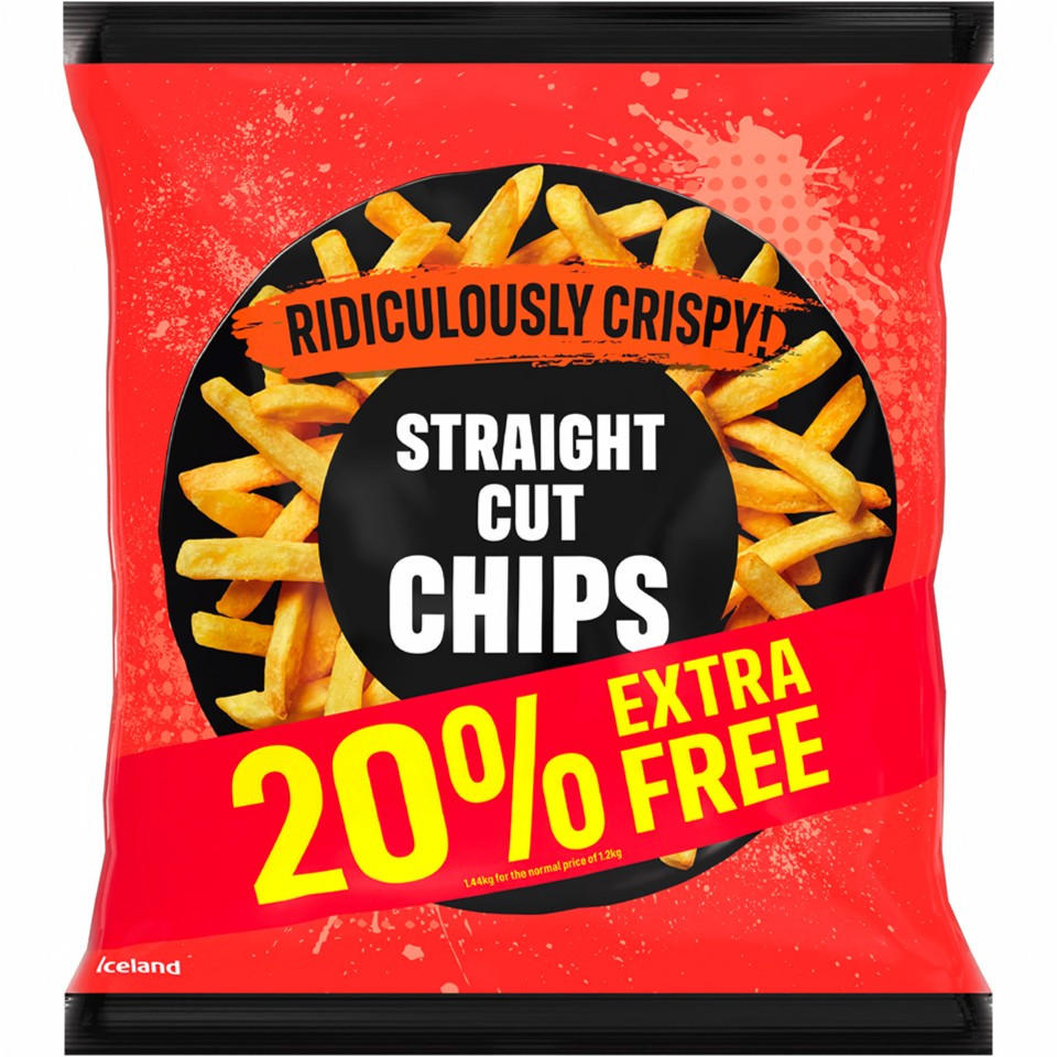 Iceland Ridiculously Crispy Straight Cut Chips 1.44kg Chips & Fries Iceland Foods