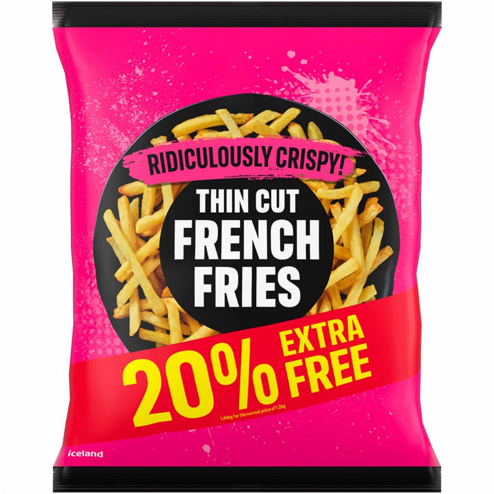 Iceland Ridiculously Crispy Thin Cut French Fries 1.44kg | Chips ...