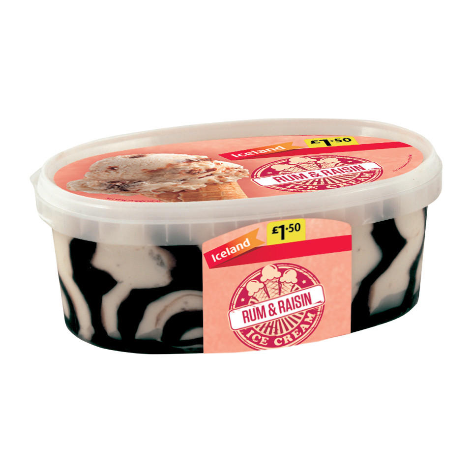 Iceland Rum & Raisin Ice Cream 900ml Iceland Foods