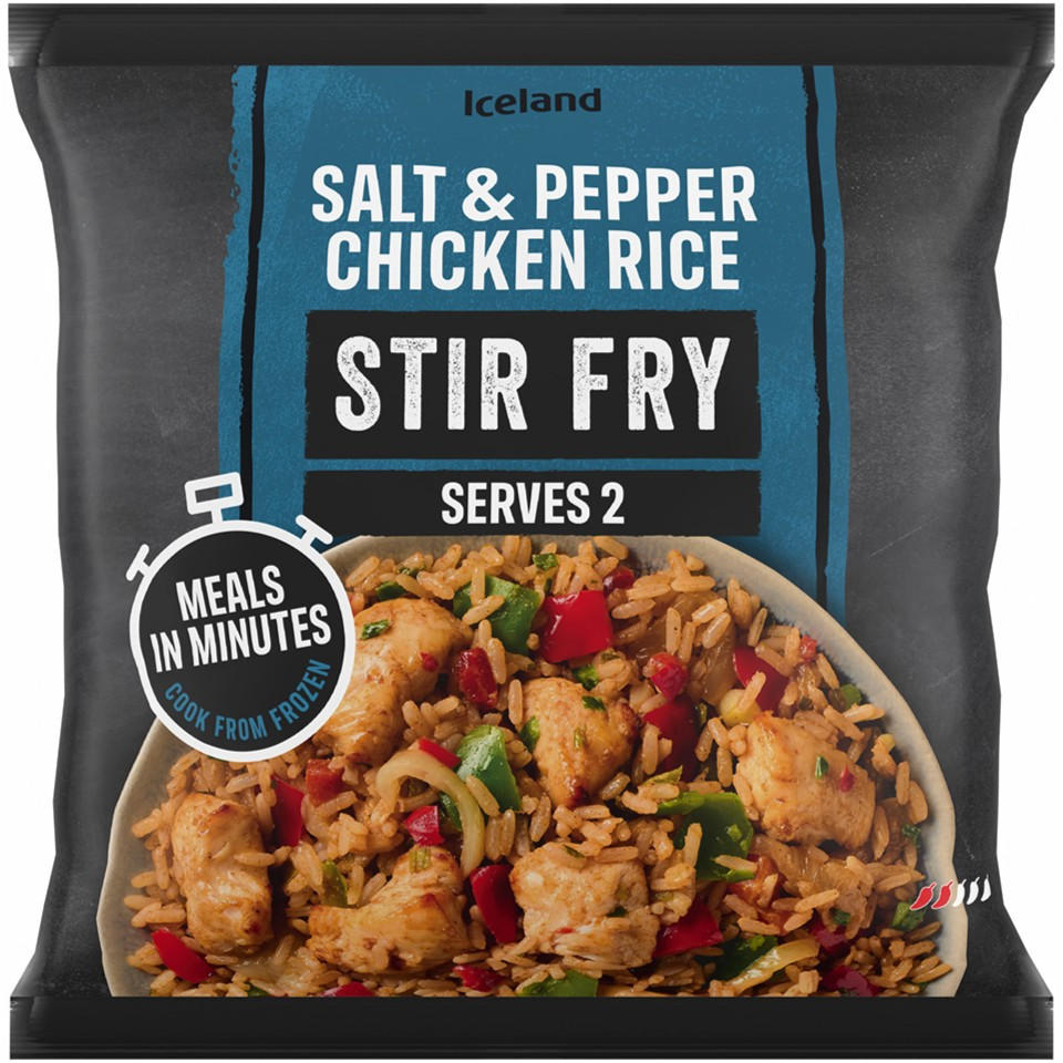 Iceland Salt & Pepper Chicken Rice Stir Fry 750g, folic acid free