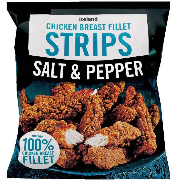 Iceland Salt and Pepper Chicken Breast Fillet Strips 500g Breaded