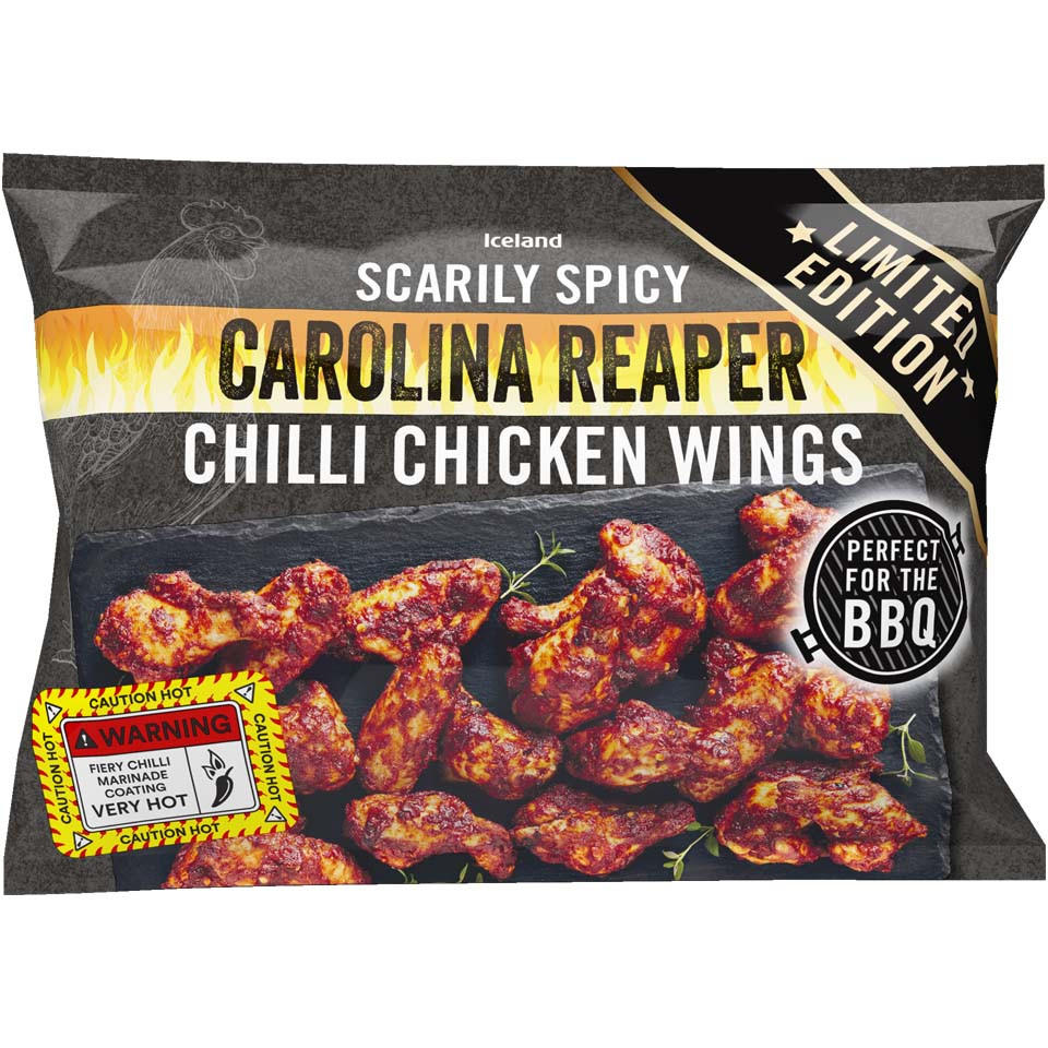 Iceland Scarily Spicy Carolina Reaper Chilli Chicken Wings 900g