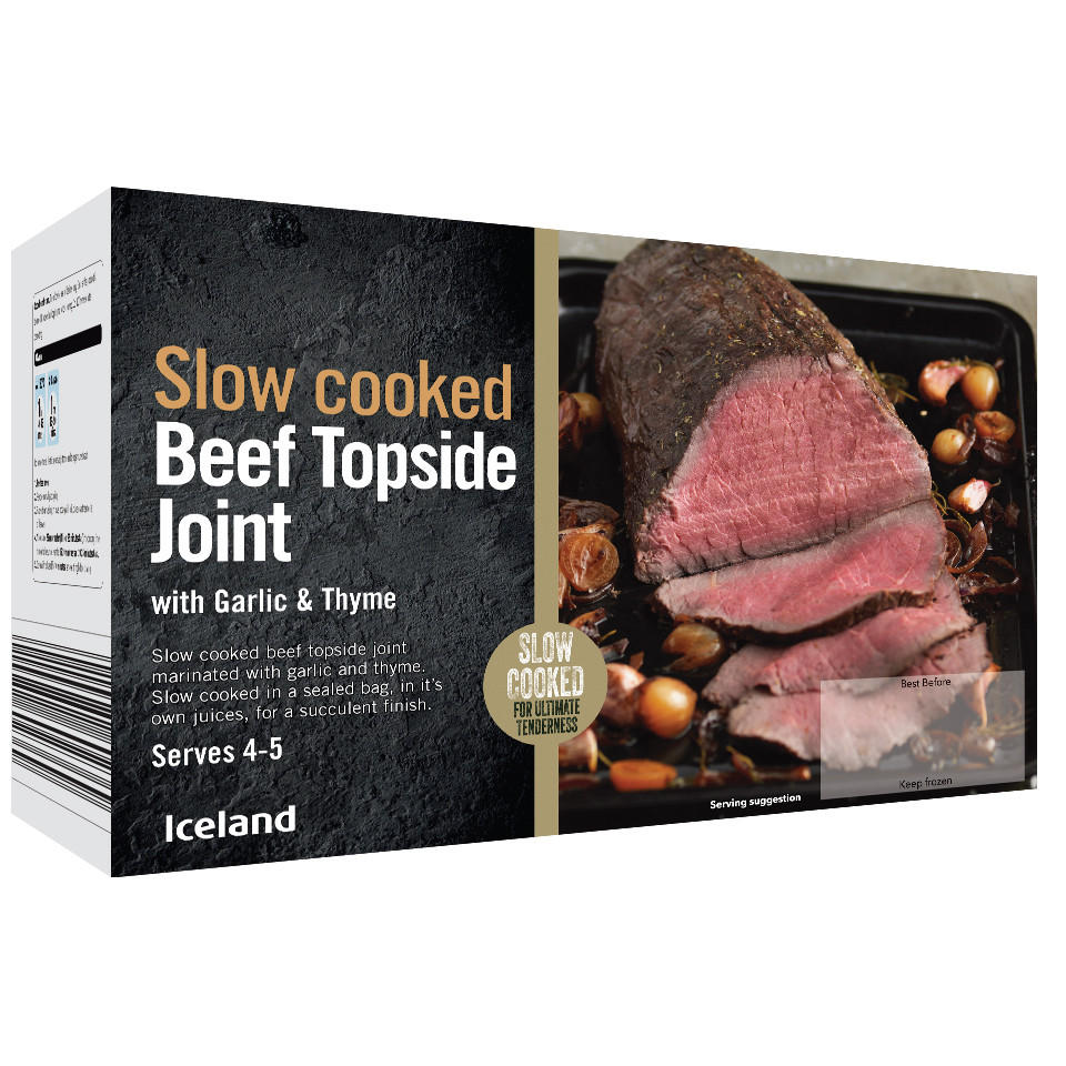 Iceland Slow Cooked Beef Topside Joint with Garlic & Thyme 1Kg Beef