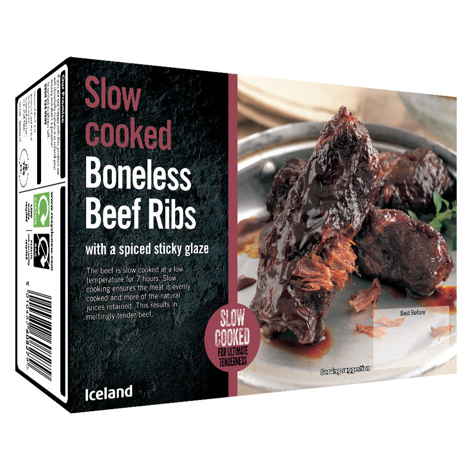 Iceland Slow Cooked Boneless Beef Ribs with a Spiced Sticky Glaze 400g