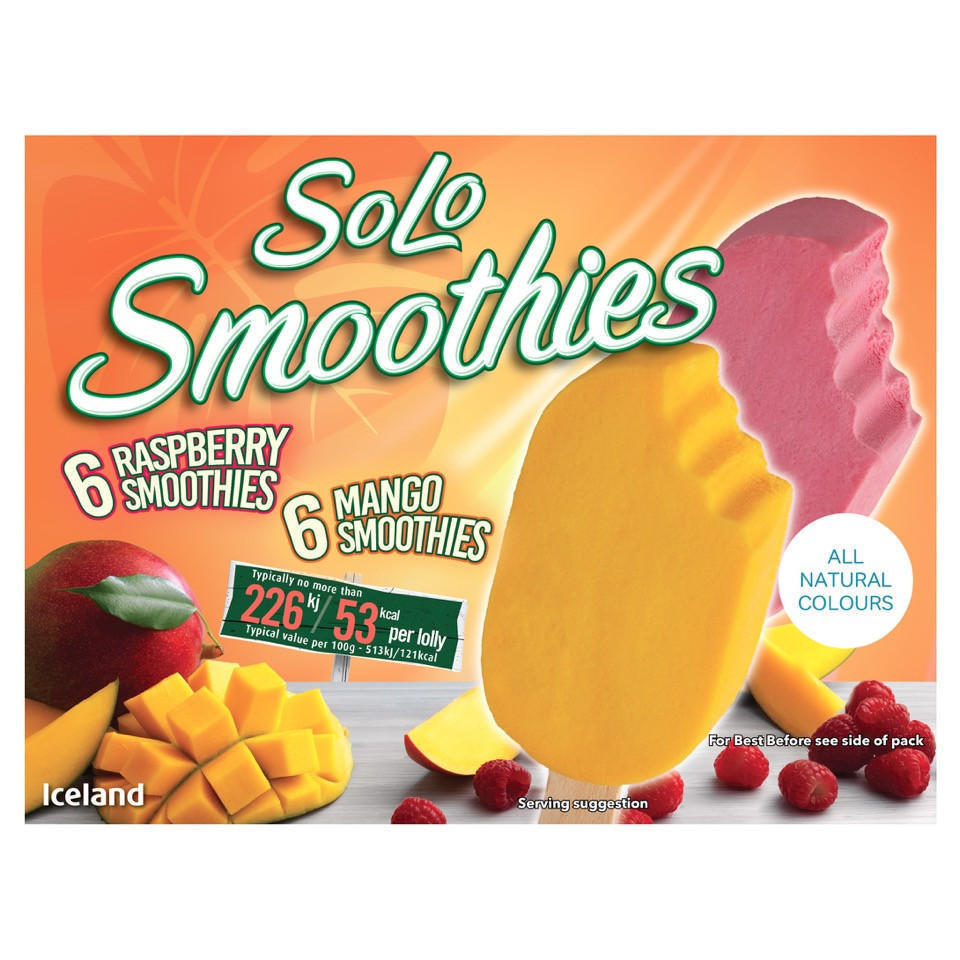 Iceland Solo Smoothies 12 Pack 660ml | Ice Cream Cones, Sticks & Bars |  Iceland Foods