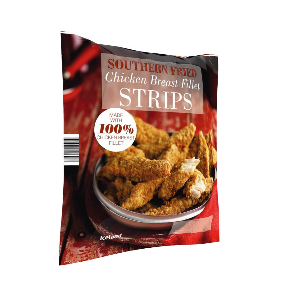 Iceland Southern Fried Chicken Breast Fillet Strips 650g Breaded And Battered Chicken Iceland 1256