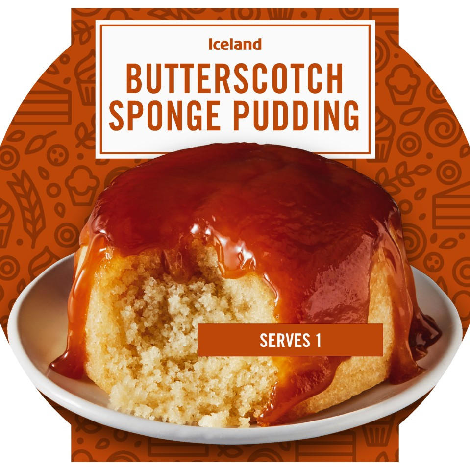 Iceland Sponge topped with Butterscotch Sauce 100g Muffins & Mini