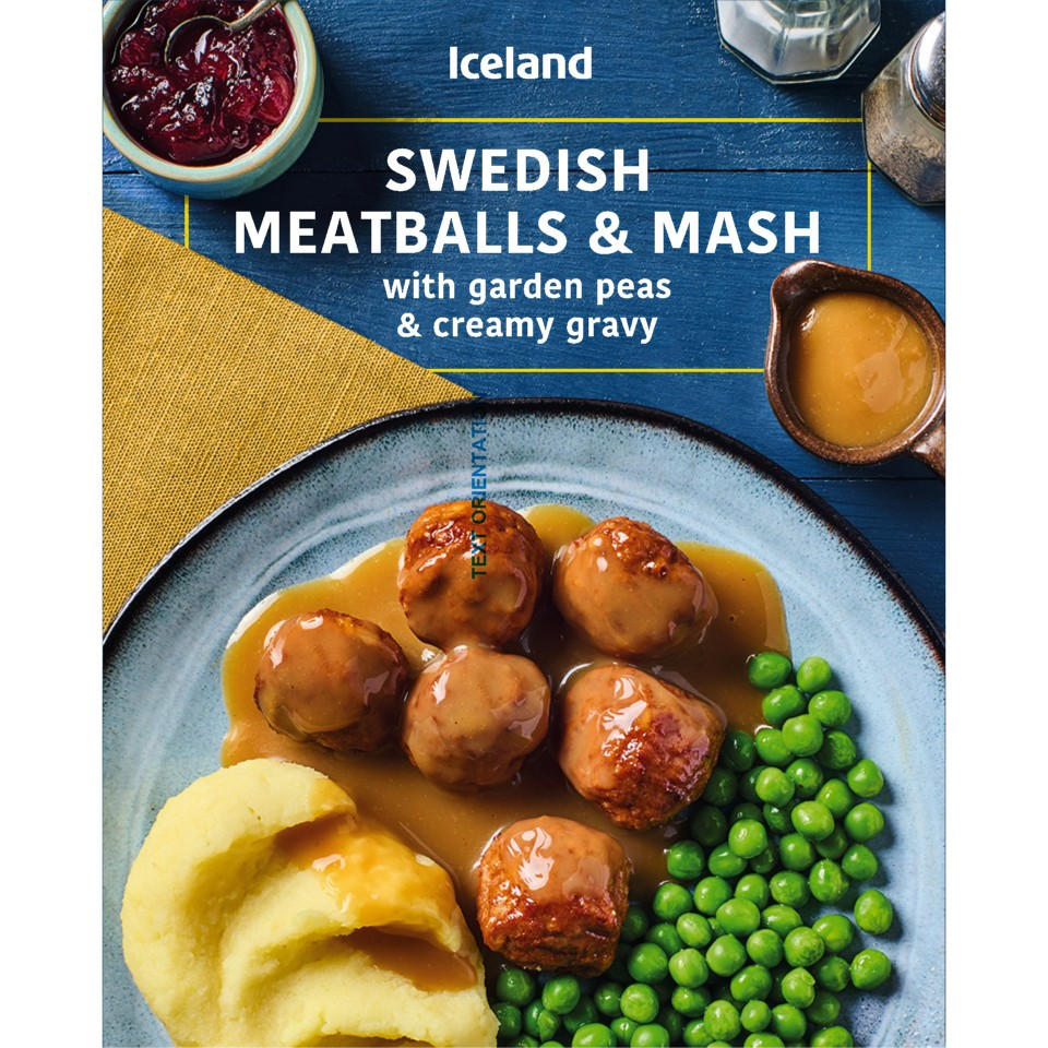 Iceland Swedish Meatballs & Mash with Garden Peas & Creamy Gravy 400g