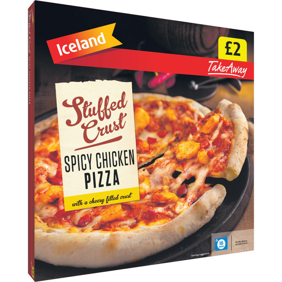 Iceland Takeaway Stuffed Crust Spicy Chicken Pizza 420g Iceland Foods