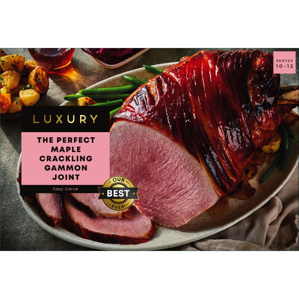 Iceland The Perfect Maple Crackling Gammon Joint 2.5kg Frozen Meat