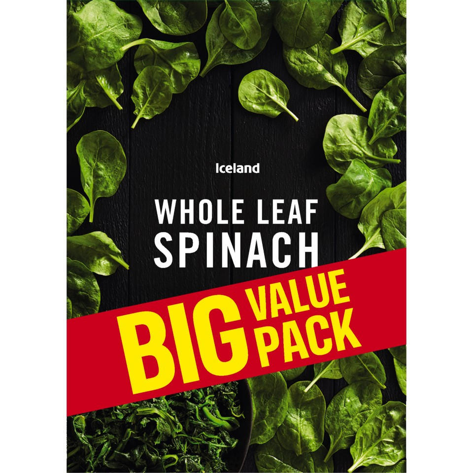 Iceland Whole Leaf Spinach 1.2kg