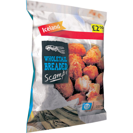 Iceland Wholetail Breaded Scampi 313g