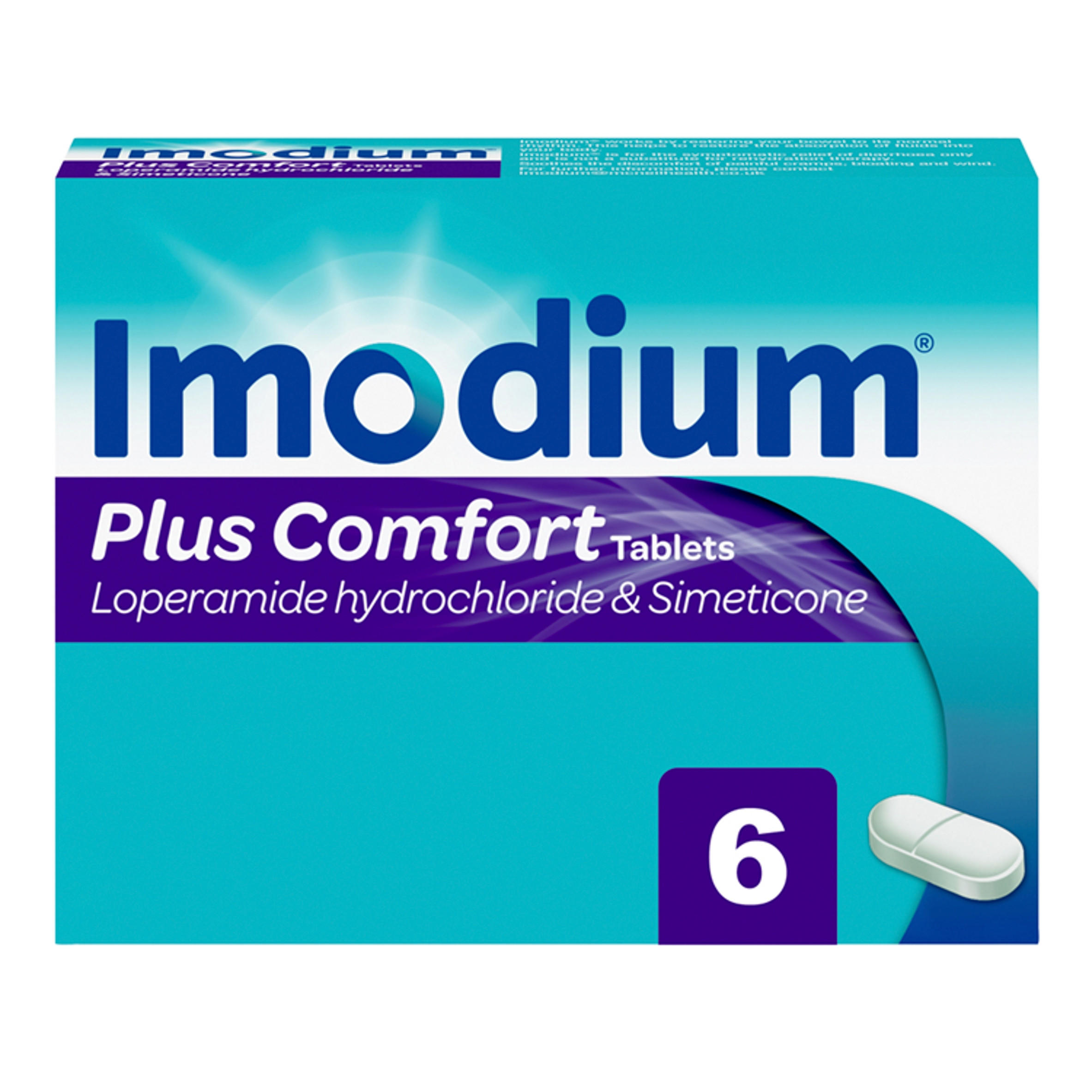 Imodium Plus Comfort for MultiSymptom Diarrhoea Relief 6 Tablets Medicines Iceland Foods