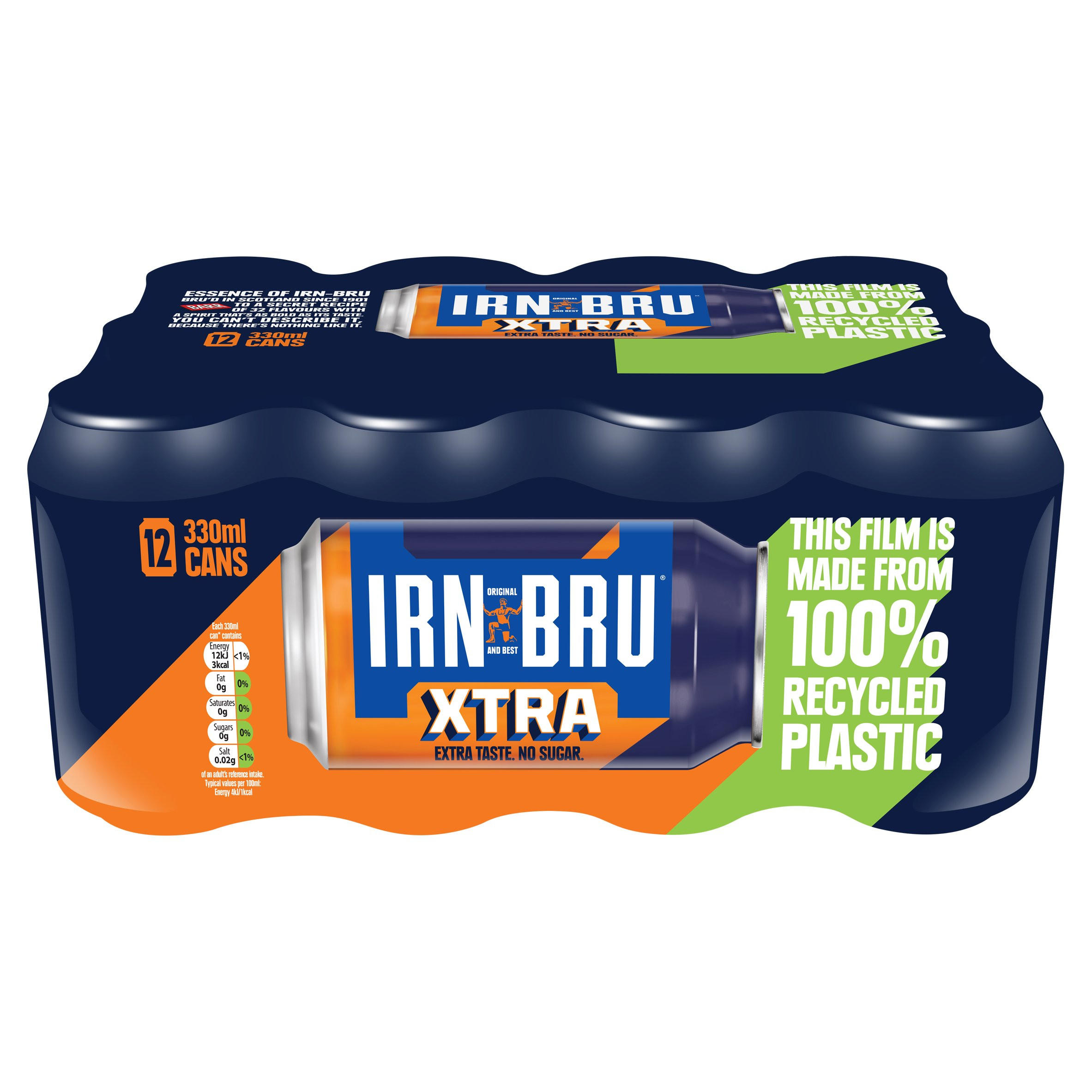 Irn Bru Xtra Sugar Free Soft Drink 12 X 330ml Cans Fizzy Drinks Iceland Foods