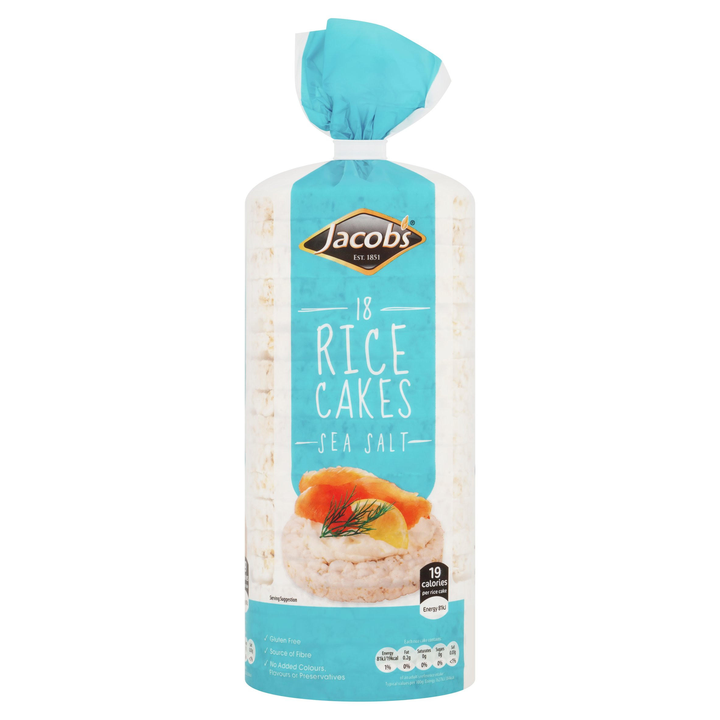 Jacob's 18 Sea Salt Rice Cakes 90g, folic acid free