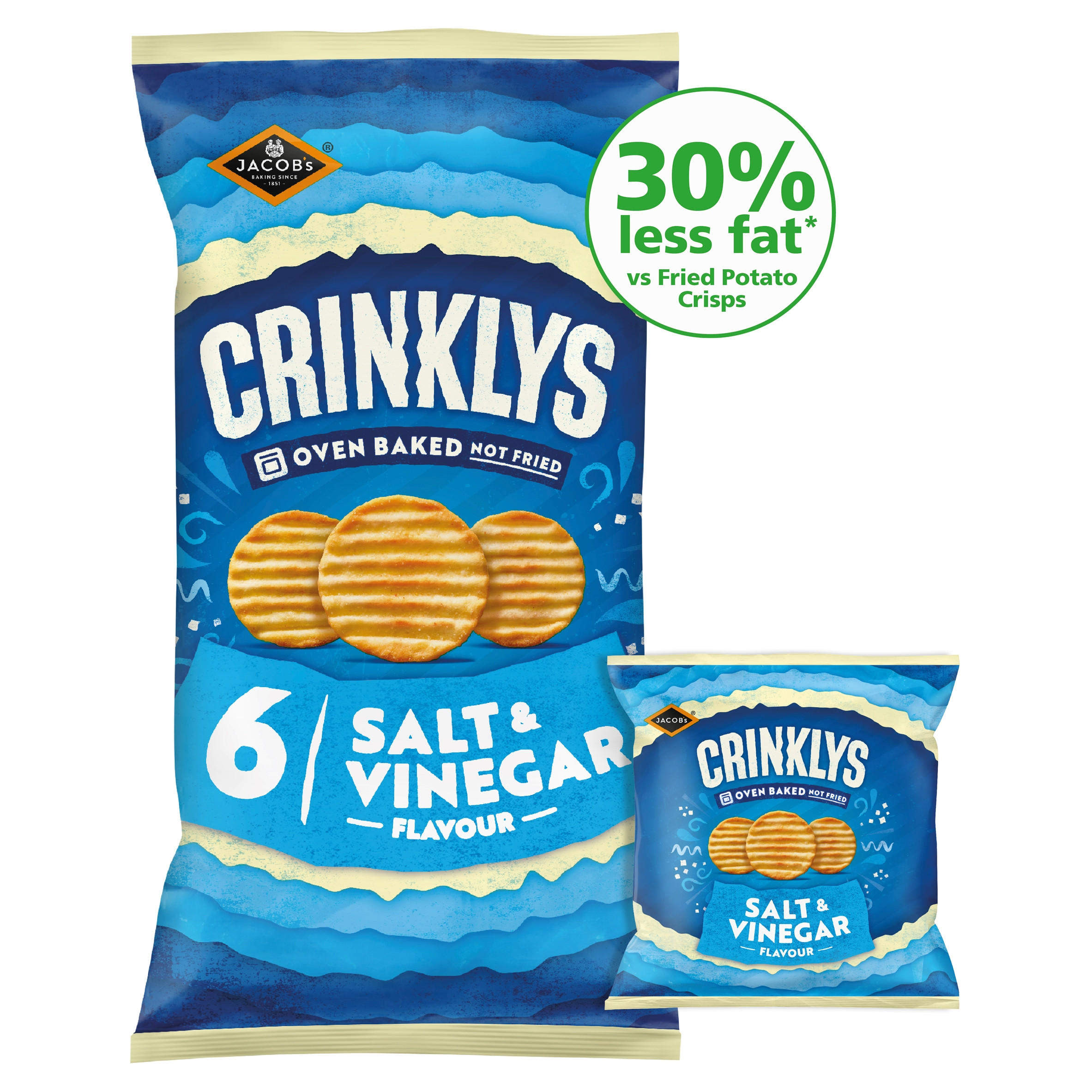 Jacob’s Crinklys Salt & Vinegar Multipacks 6x23g