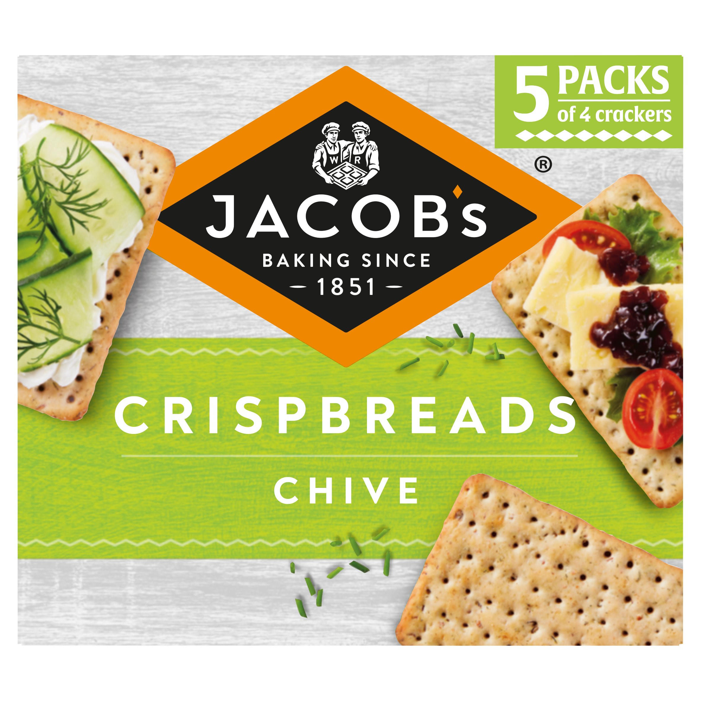 Jacob S Crispbreads Chive 190g Crackers Savoury Biscuits Iceland