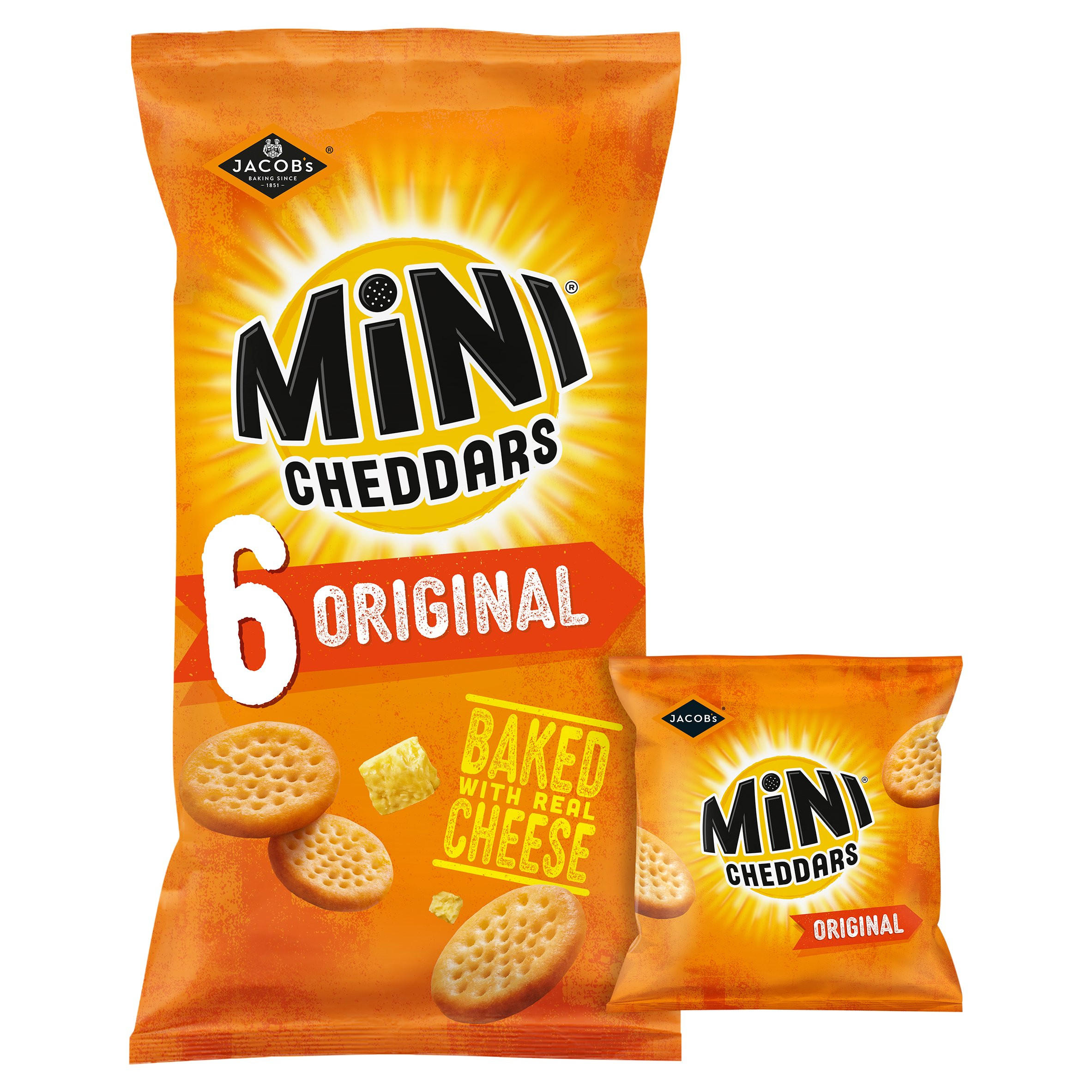 Jacob's Mini Cheddars Cheese & Red Onion Flavour 6 Pack 138g