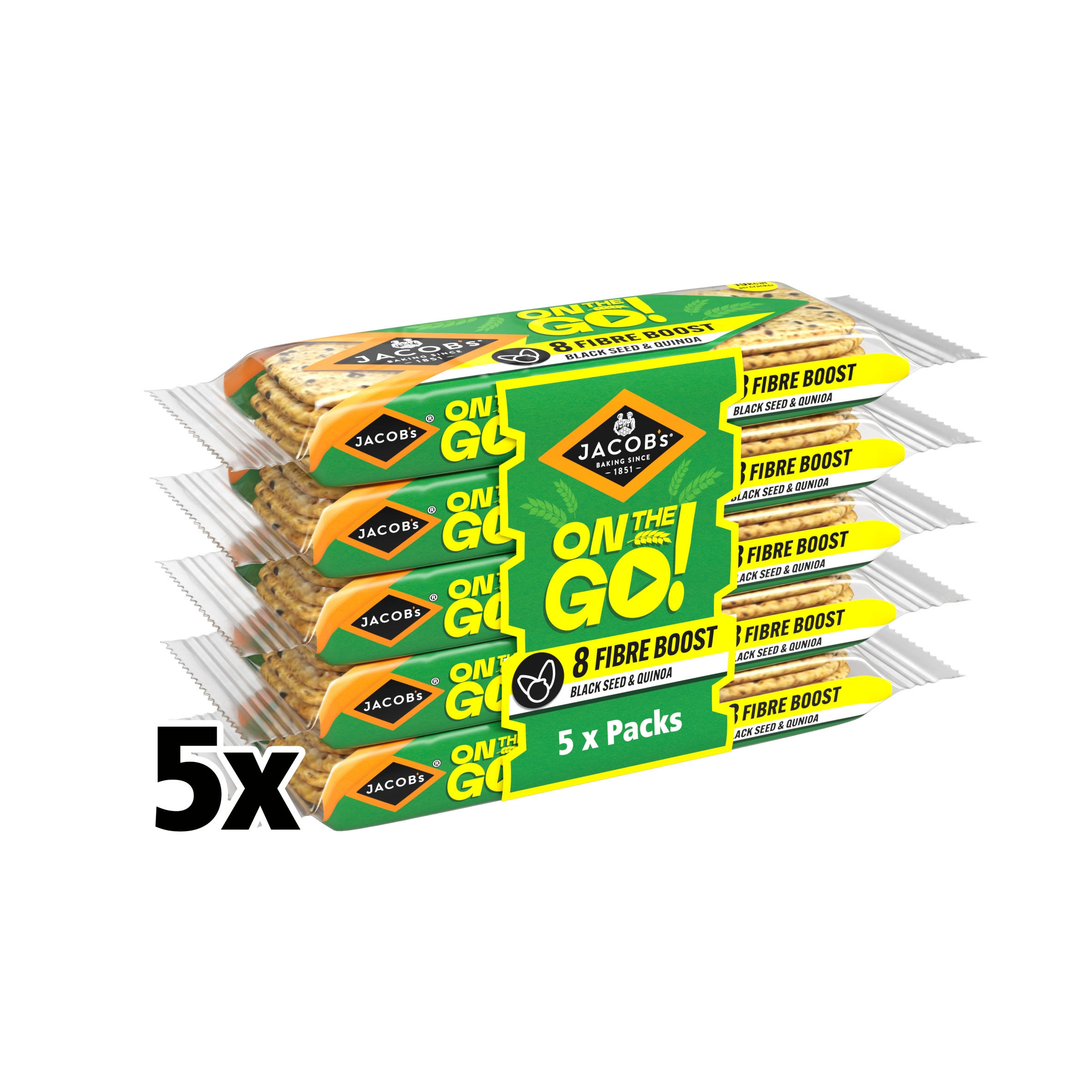 Jacobs On The Go Fibre Boost Black Seed & Quinoa 5 x 40g