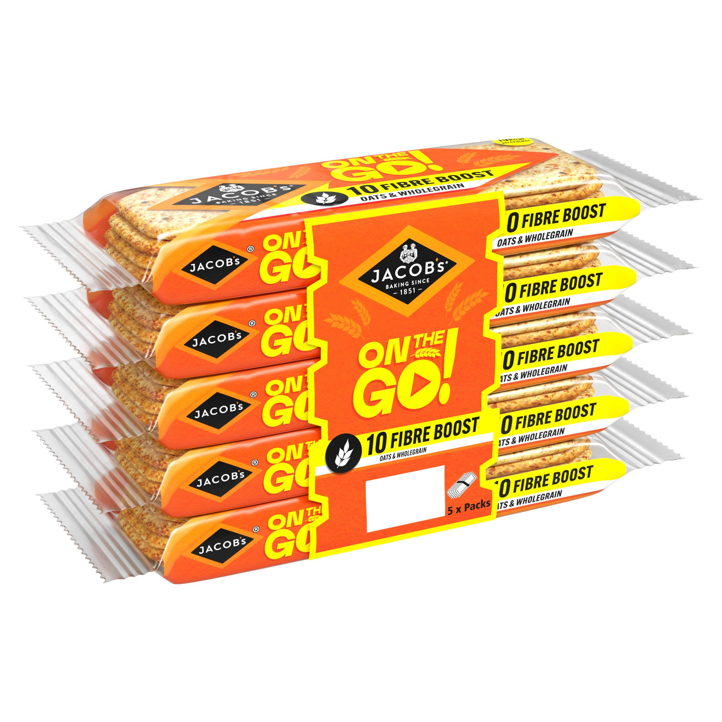 Jacob's On The Go Fibre Boost Oats & Wholegrain 5 x 46g
