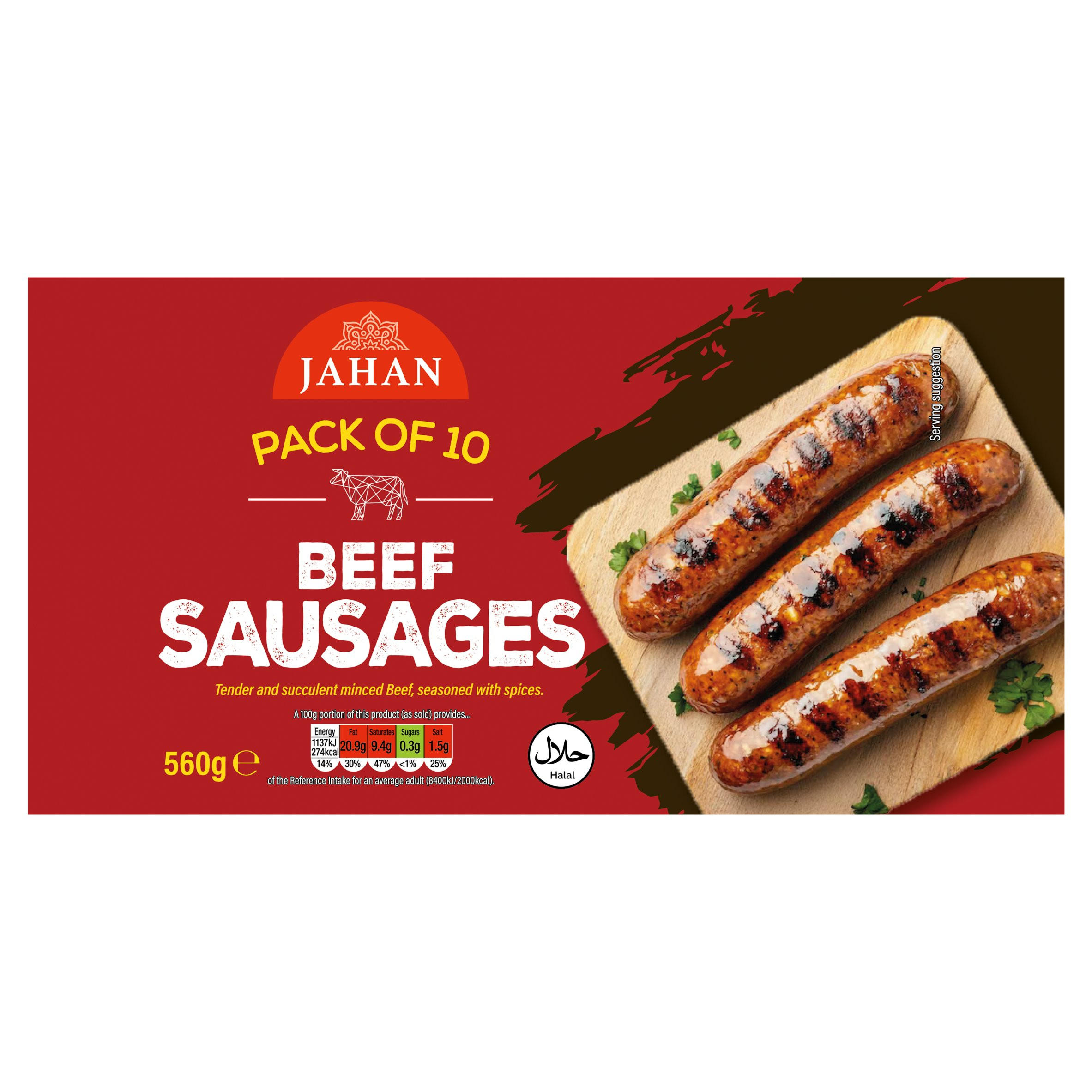 Jahan 10 Beef Sausages 560g