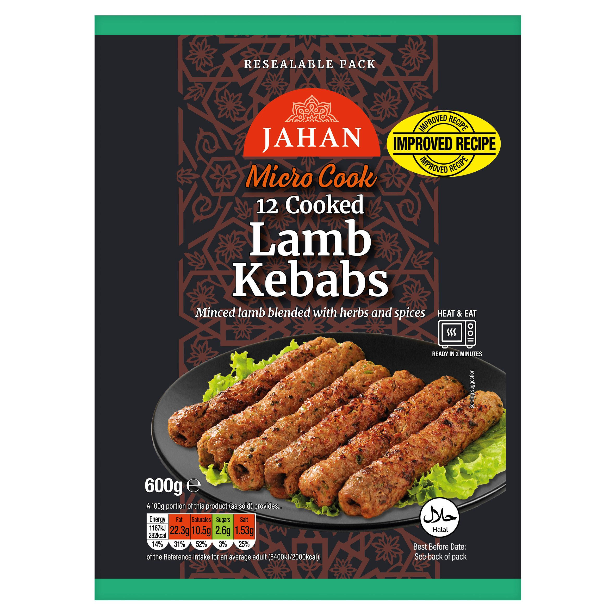 Jahan Micro Cook 12 Cooked Lamb Kebabs 600g Lamb Iceland Foods