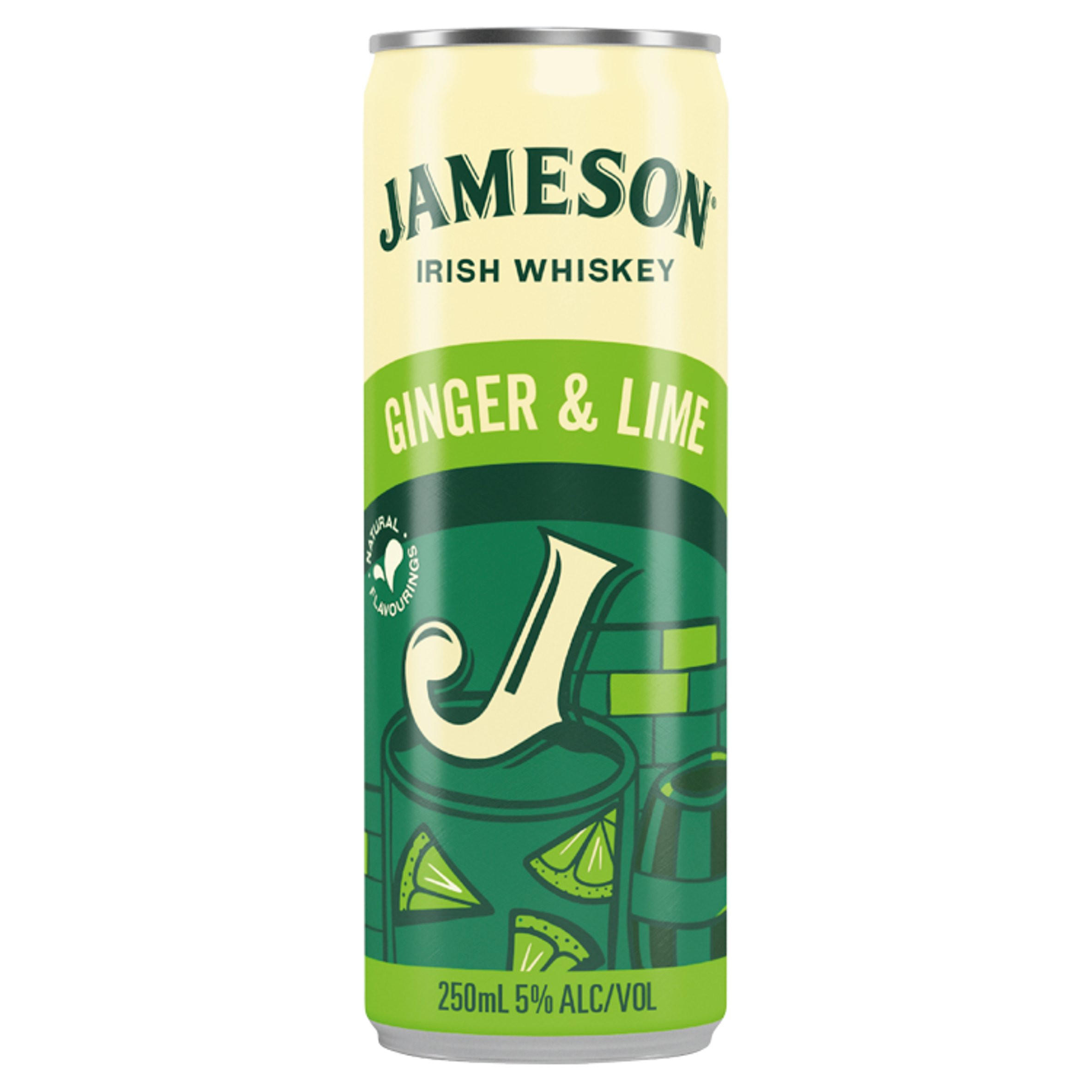 Jameson Irish Whiskey Ginger & Lime 250ml Beers, Wine and Spirits