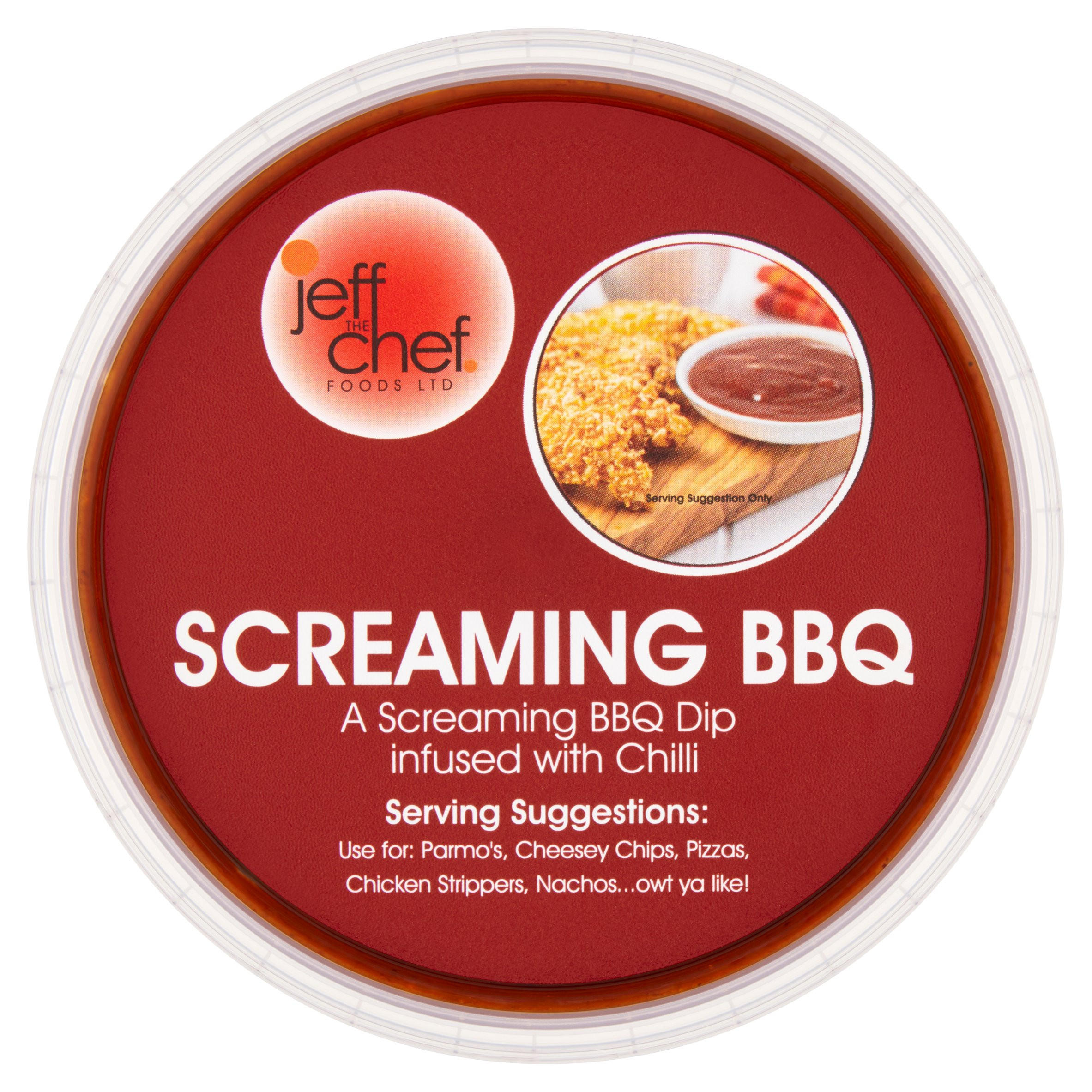 Jeff the Chef Foods Ltd Screaming BBQ Spicy BBQ Dip Infused with Chilli 150g, folic acid free
