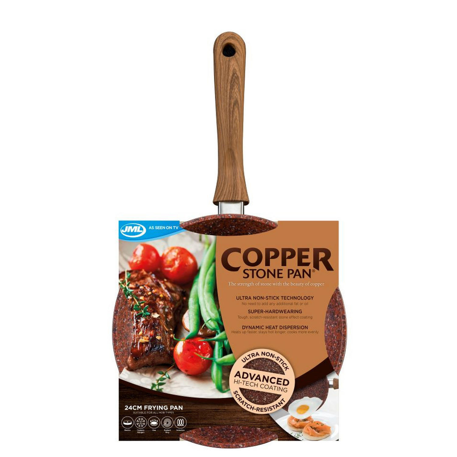 JML 24cm Copper Stone Pan Cooking and Dining Iceland Foods