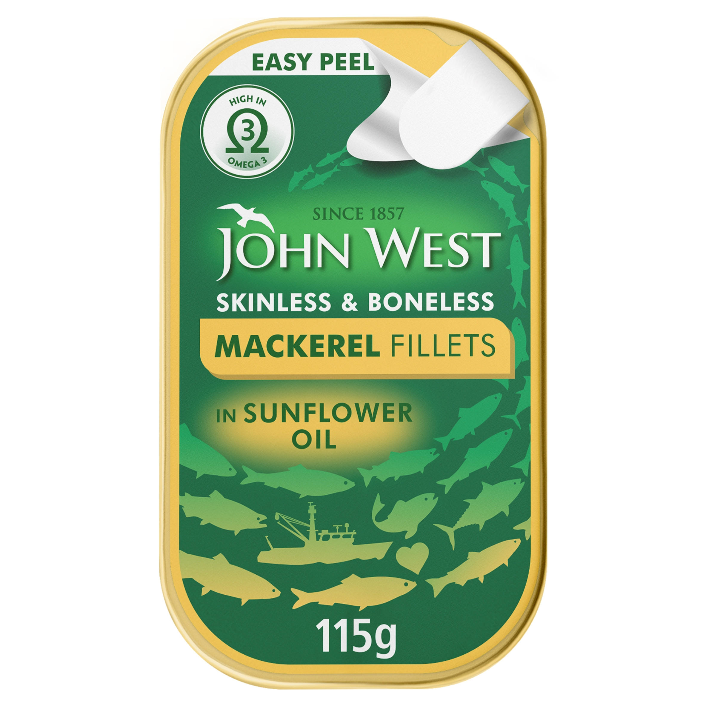 John West Mackerel Fillets in Sunflower Oil 115g | Tinned Fish ...