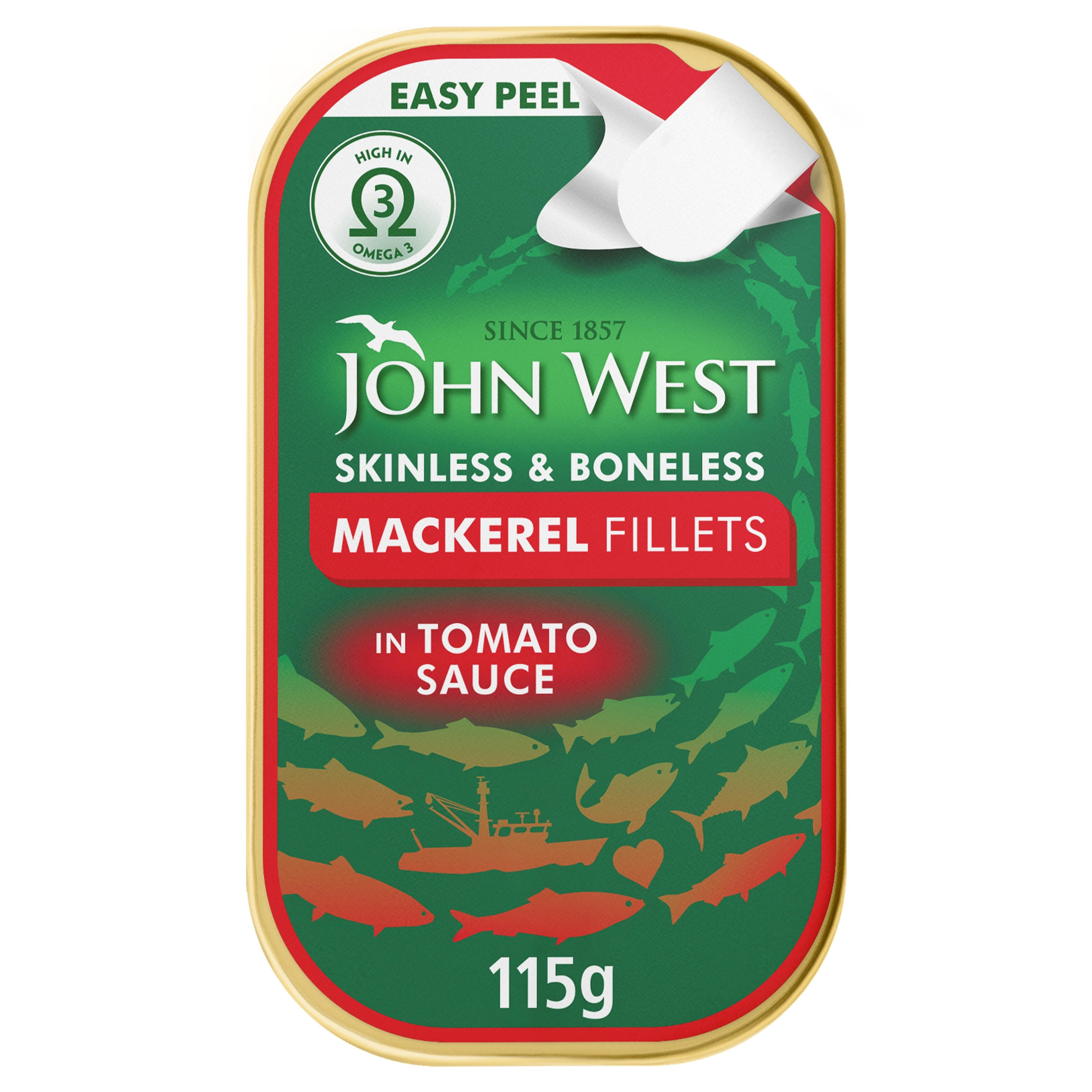 John West Mackerel Fillets in Tomato Sauce 115g | Tinned Fish & Seafood ...