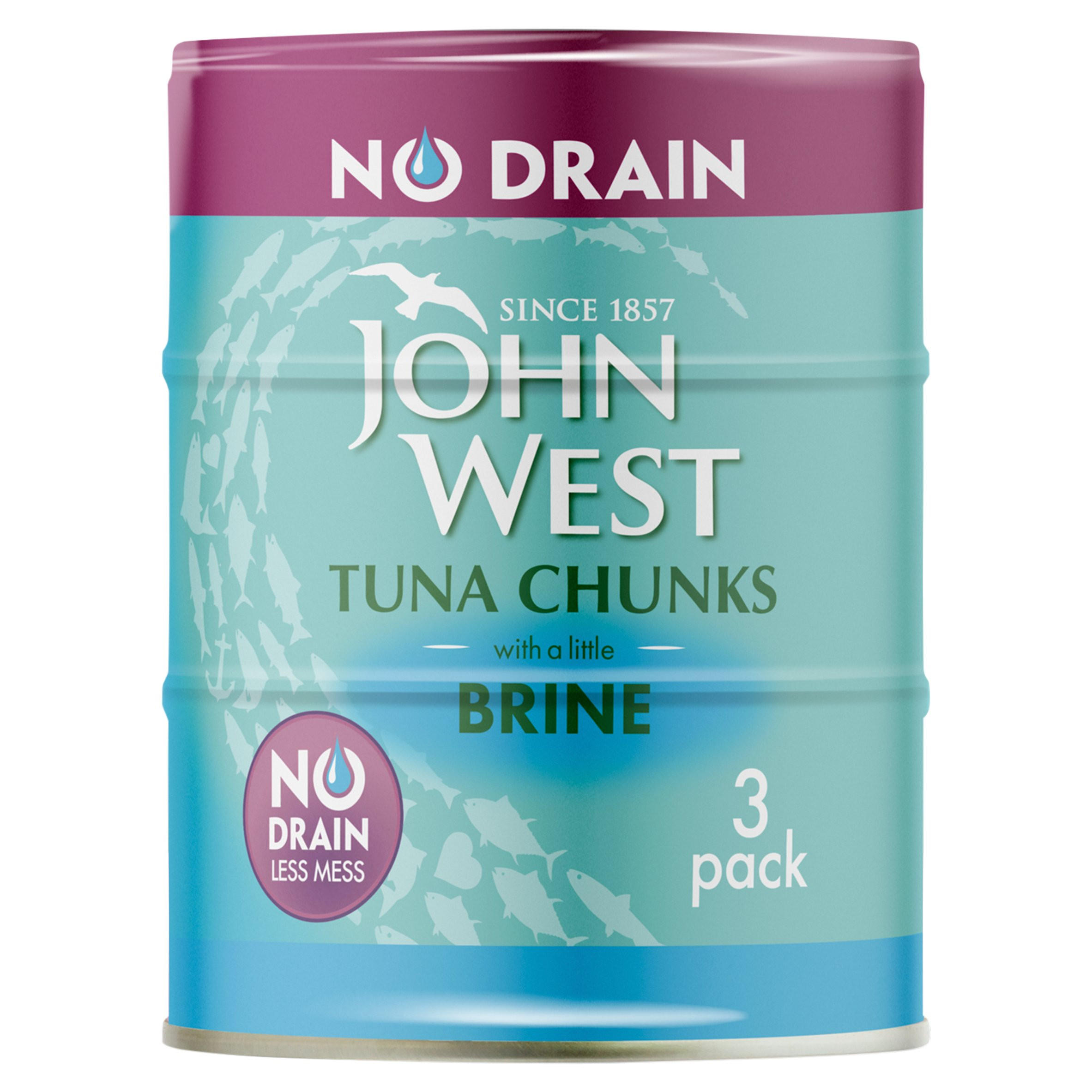 John West No Drain Tuna Chunks with a Little Brine MSC 3x100g