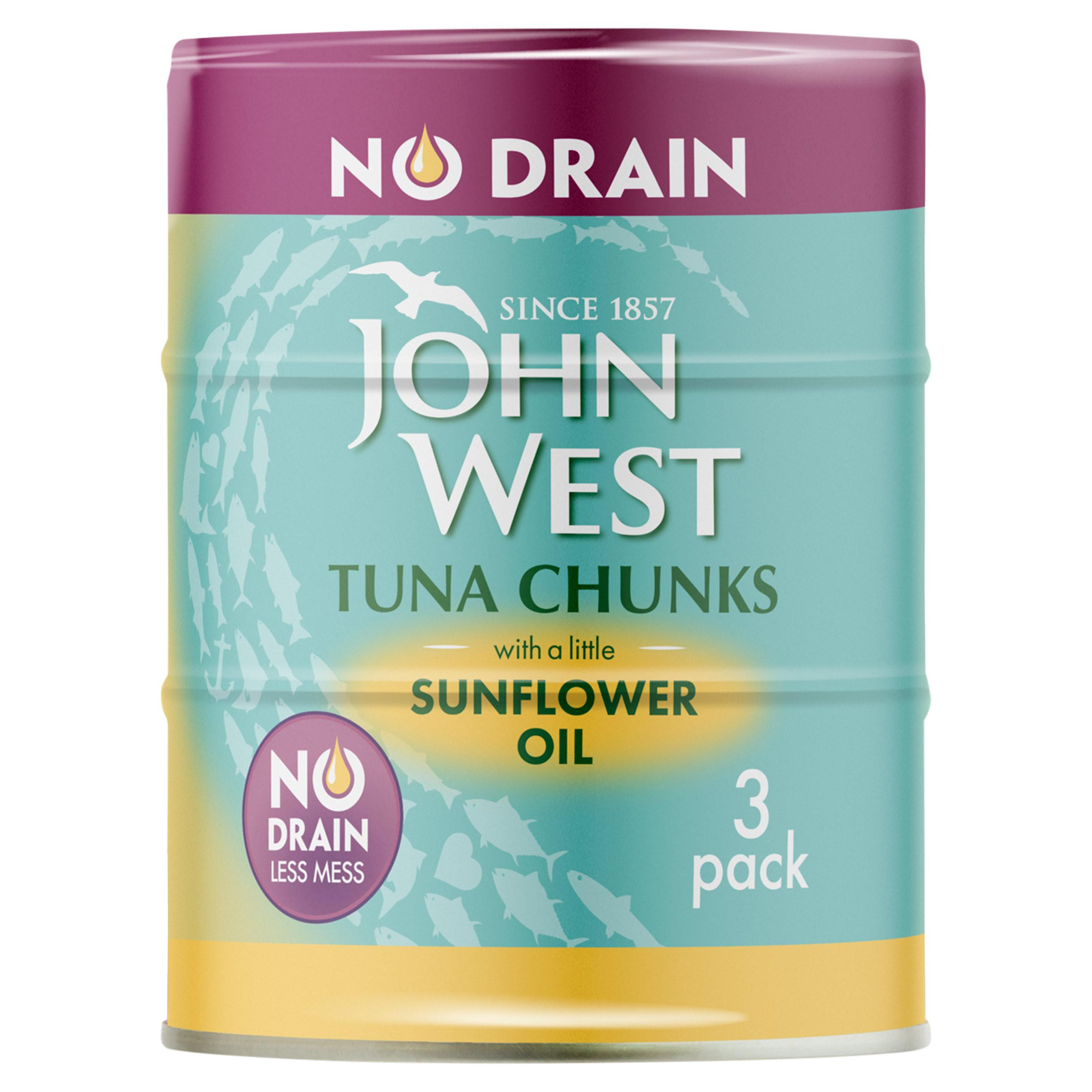 John West Tuna Chunks with a Little Sunflower Oil 3 x 100g Tinned