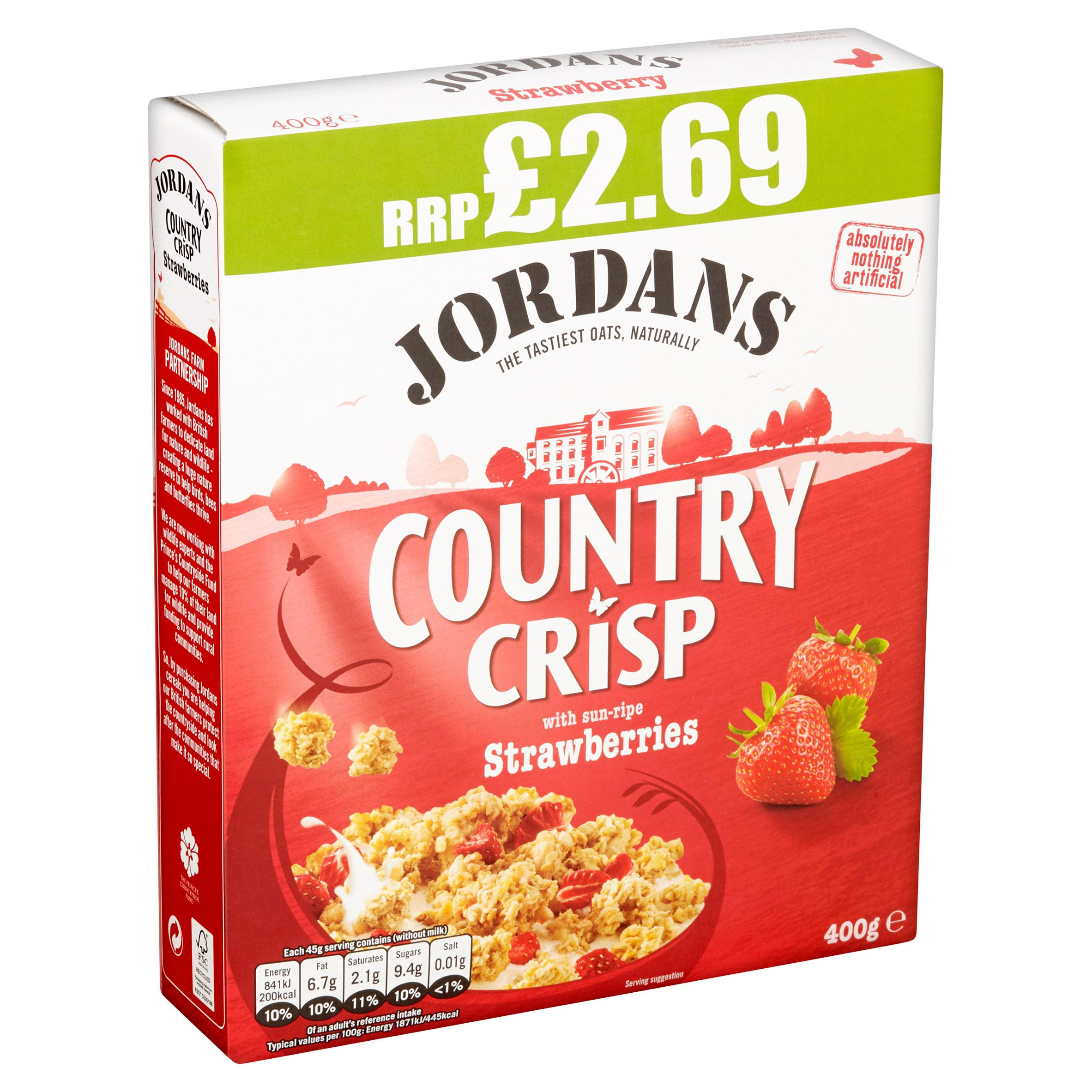 Jordans Country Crisp with Sun-Ripe Strawberries 400g, folic acid free