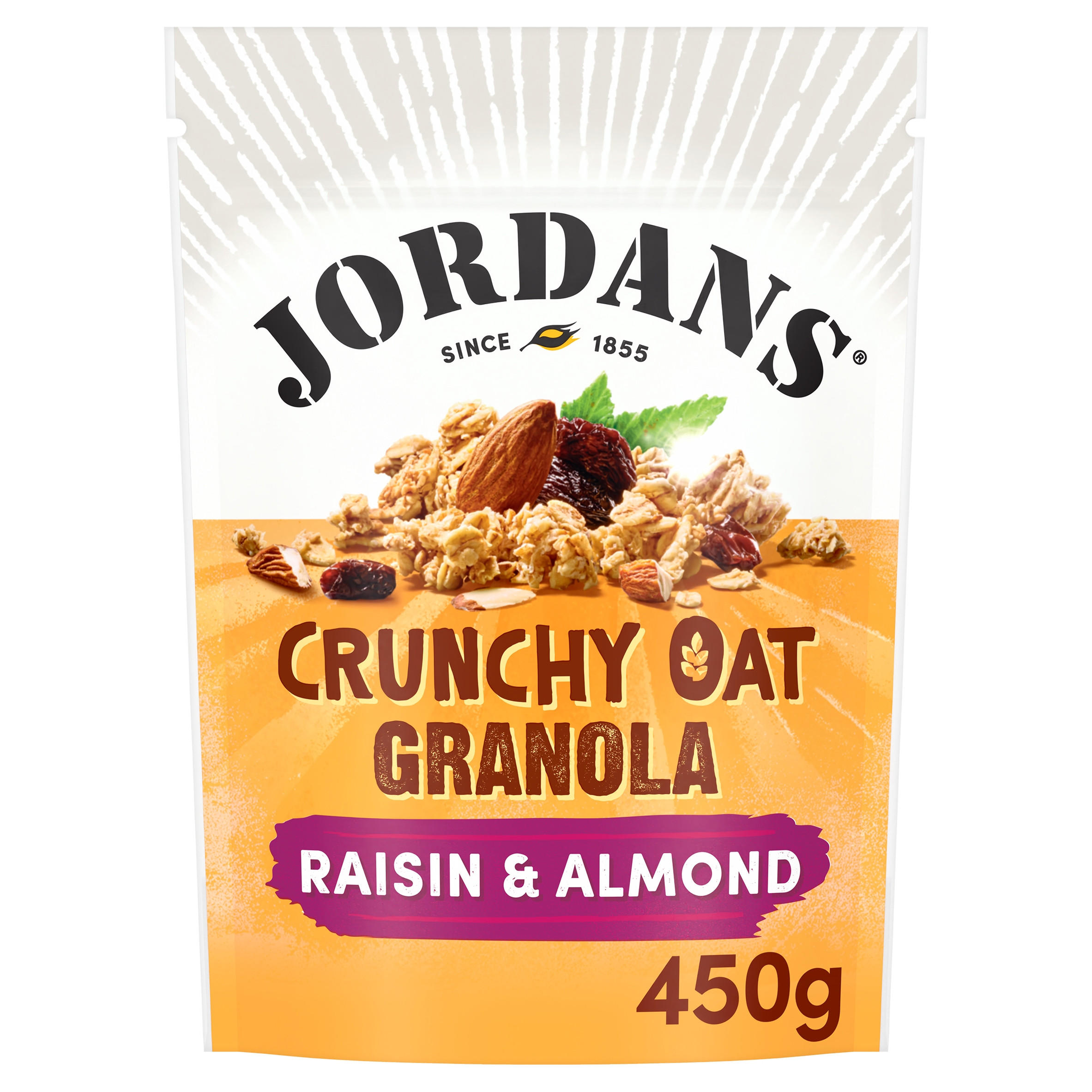 Jordans Crunchy Oat Raisin & Almond Granola Breakfast Cereal 450g, folic acid free