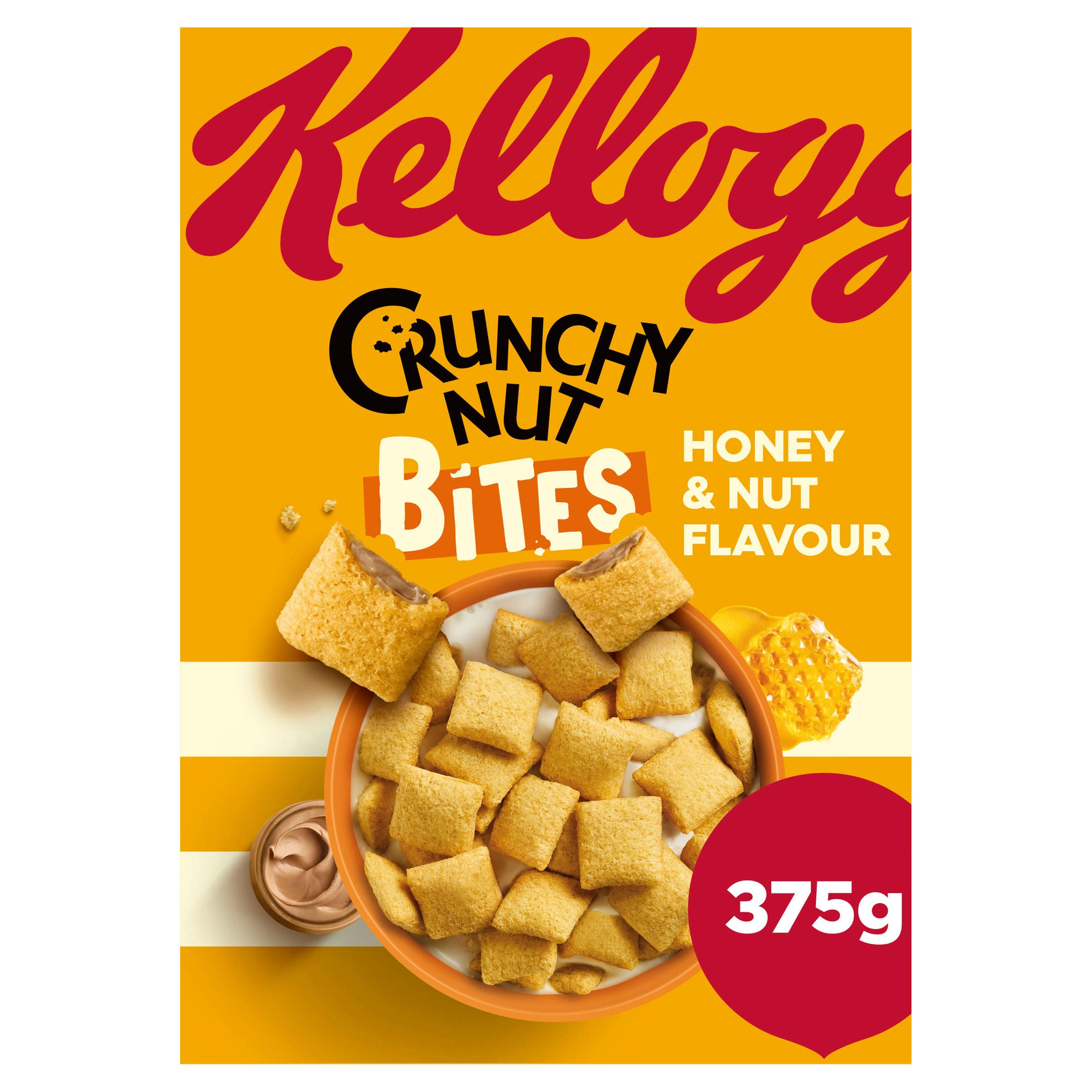 Kellogg's Crunchy Nut Bites Honey & Nut Flavour Breakfast Cereal 375g, Kellogg's Cereal