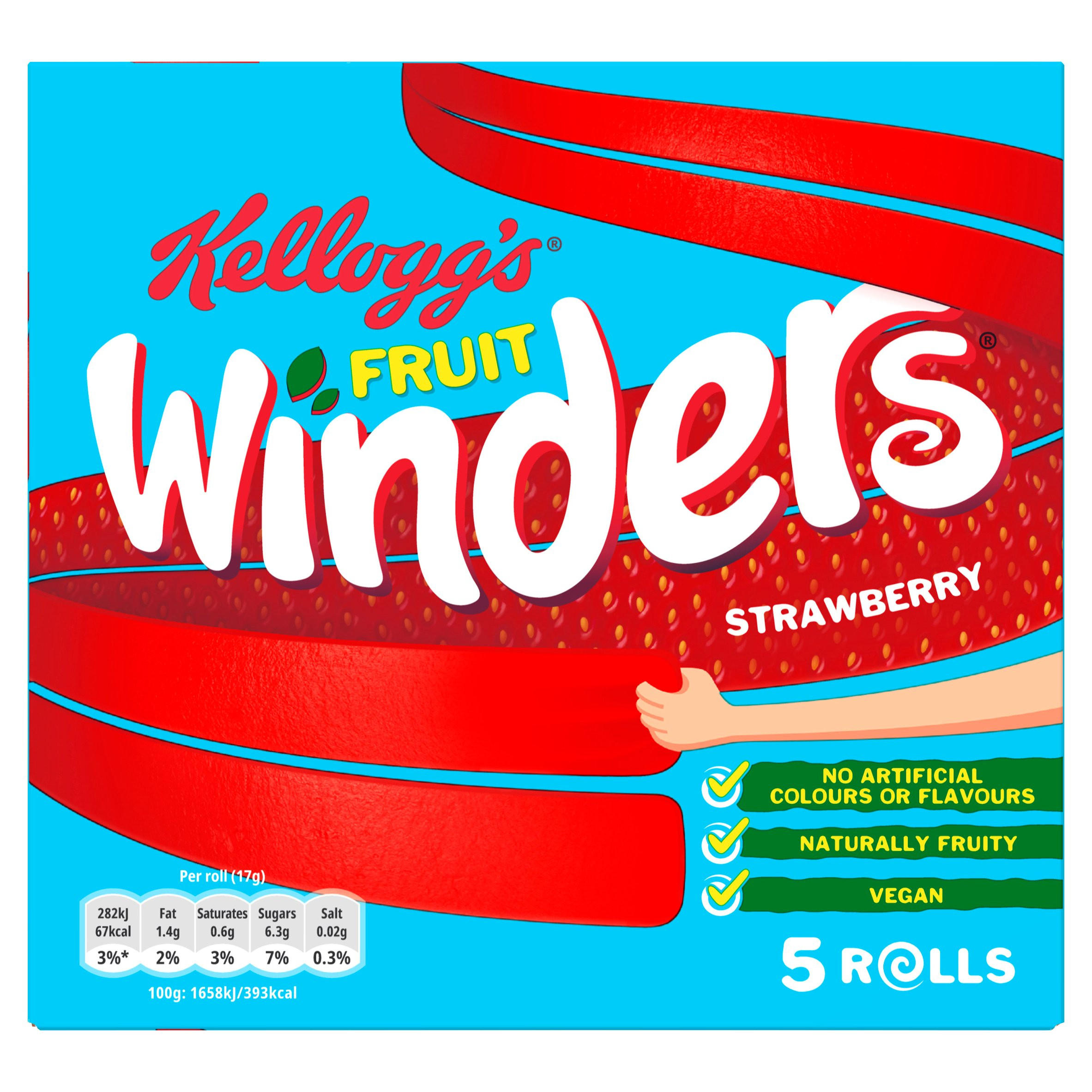 Kellogg's Fruit Winders Strawberry Rolls 5 x 17g Dried Fruit, Nuts