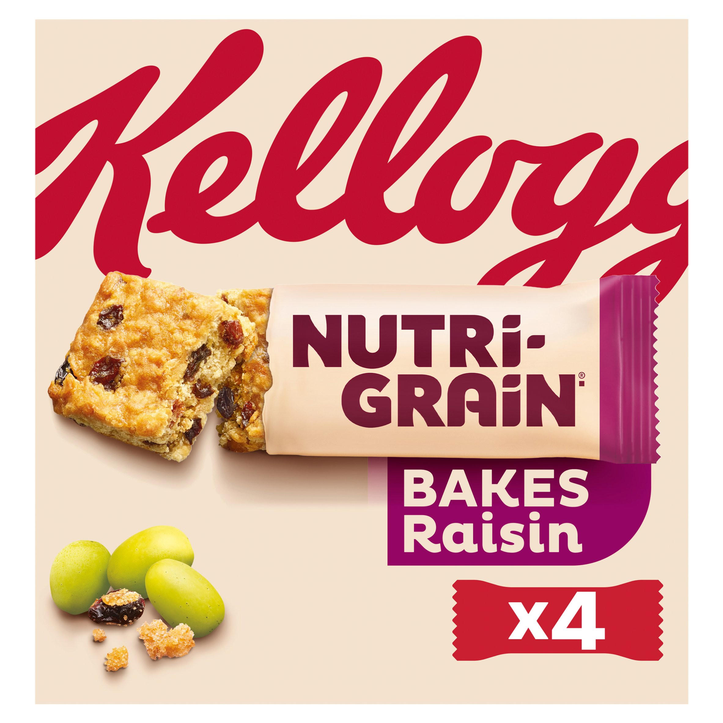 Kellogg's Nutri-Grain Bakes Raisin Snack Bars 4x45g