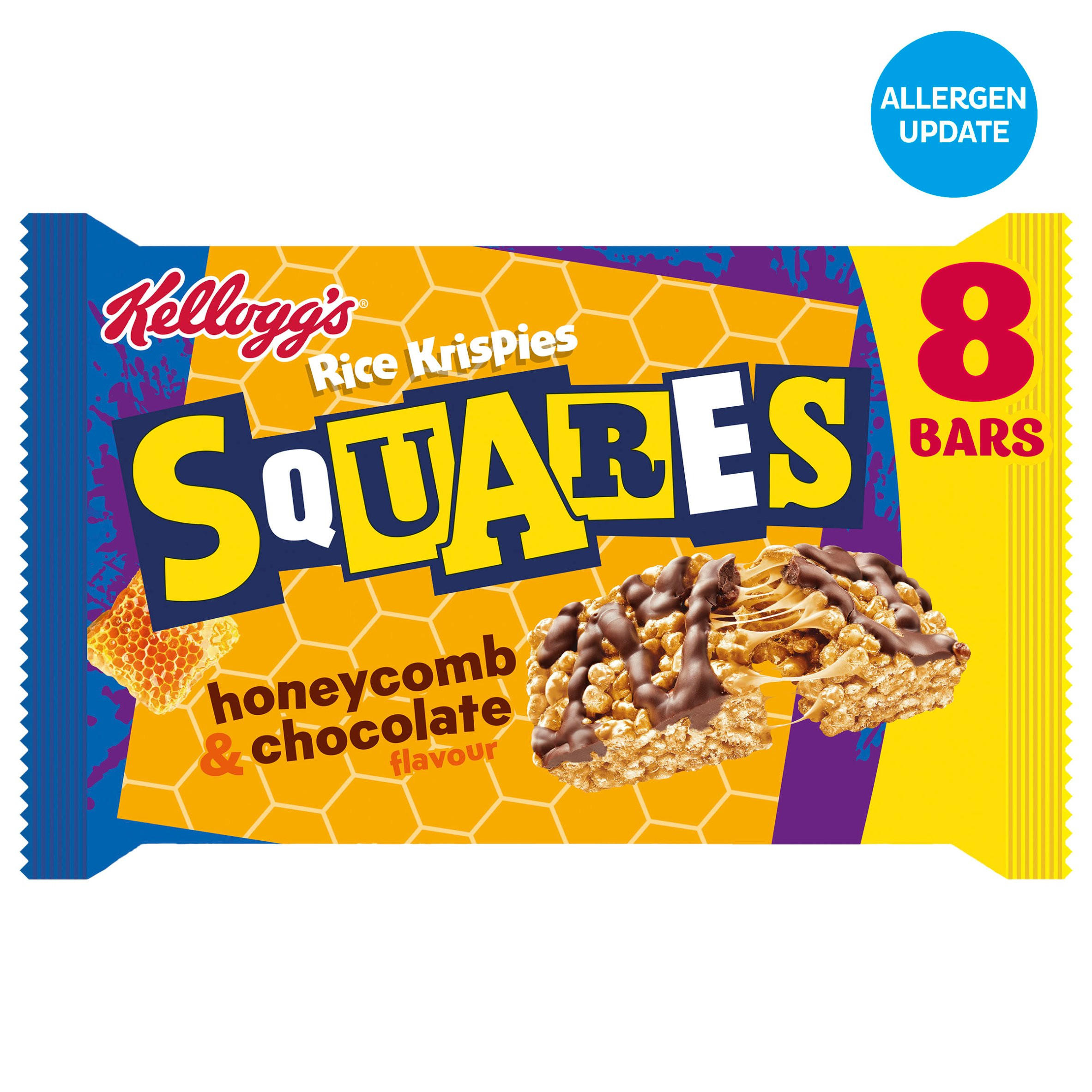 Kellogg's Rice Krispies Squares Honeycomb & Chocolate Snack Bars 8 x 36g