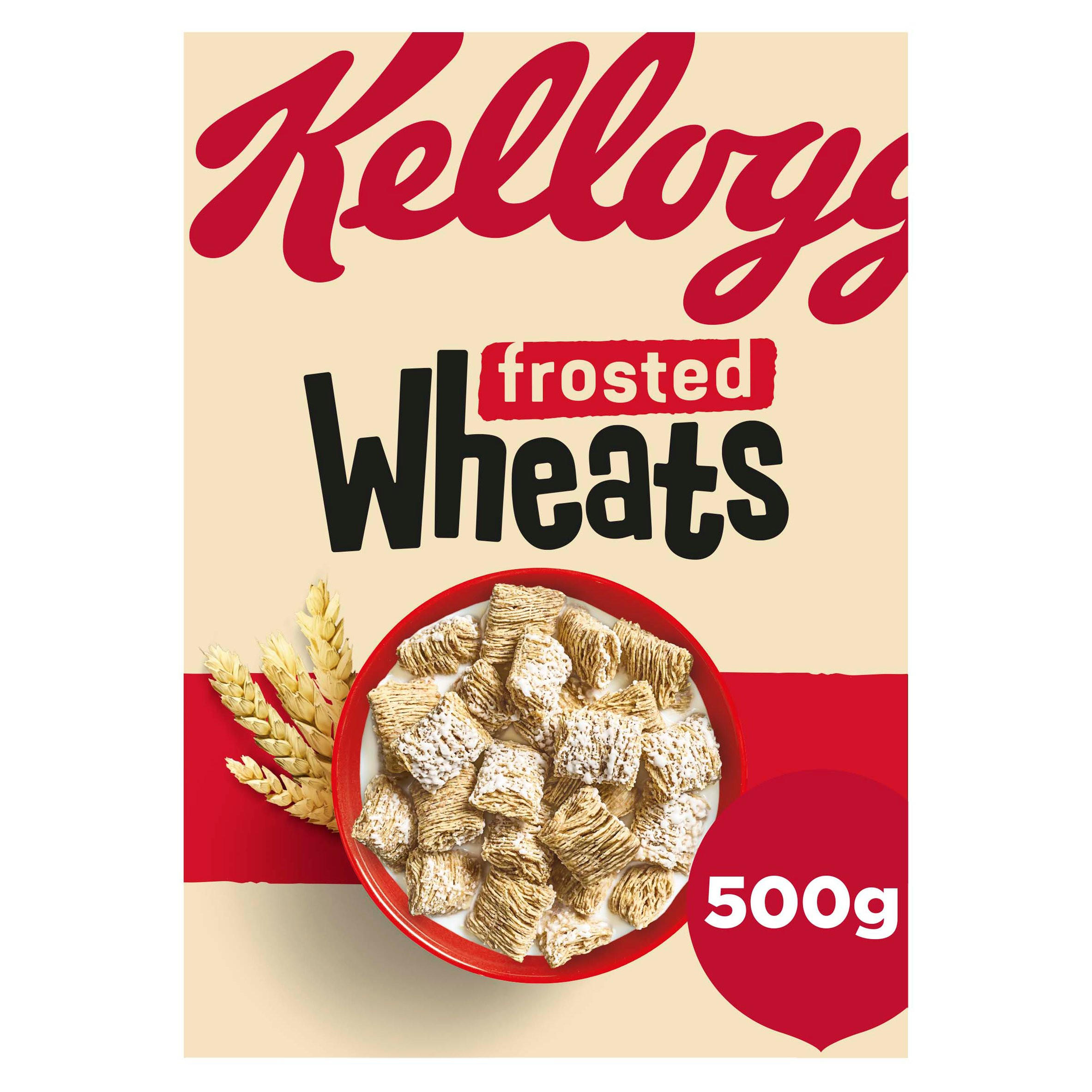 Kellogg's Wheats Frosted Breakfast Cereal 500g, folic acid free