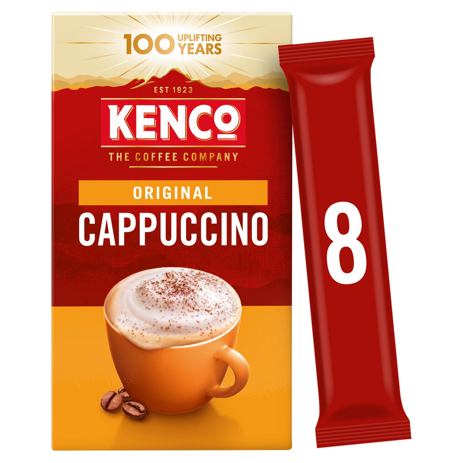 kenco cappuccino instant coffee sachets 8x14.8g (118.4g)