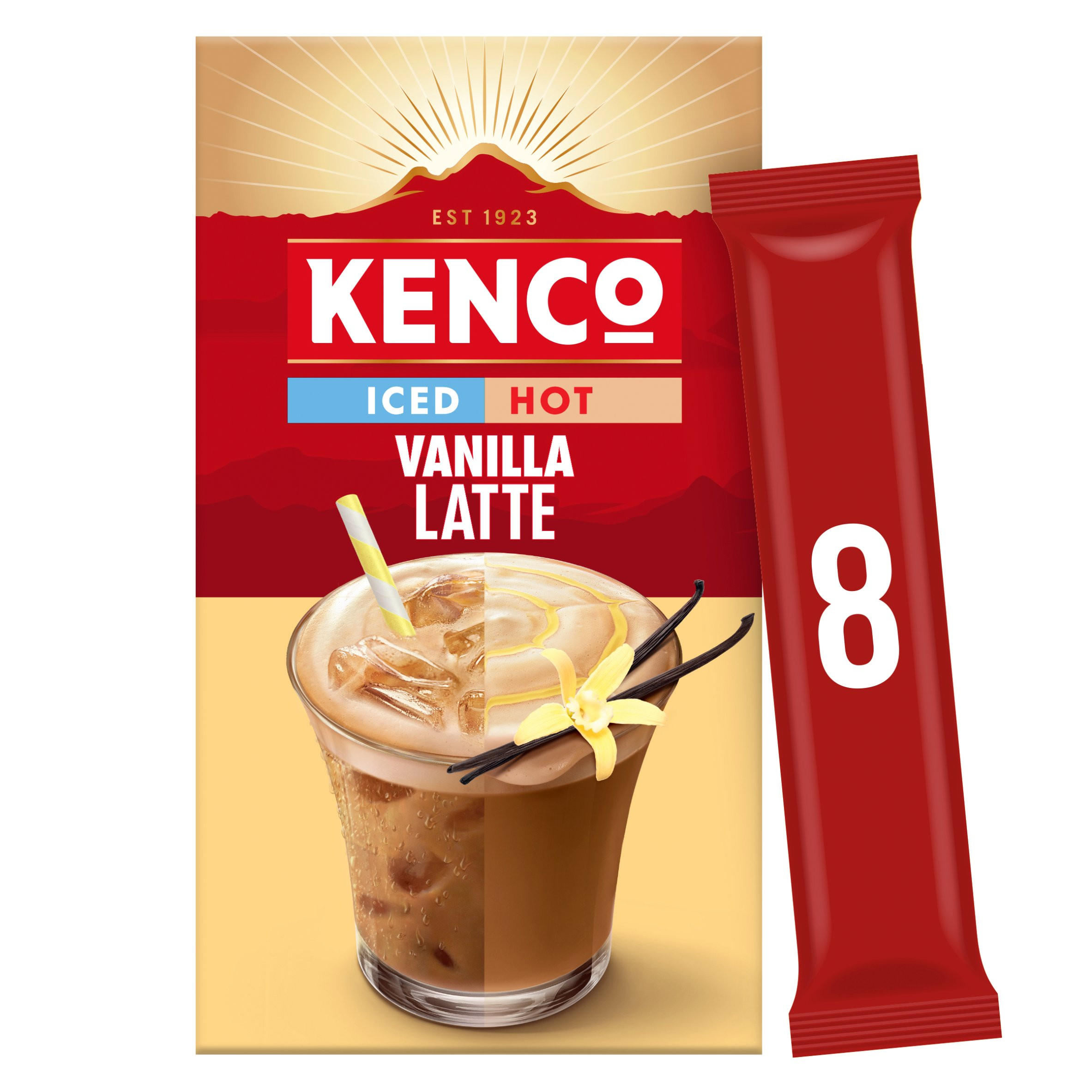 Kenco Iced Hot Salted Caramel Latte Instant Coffee Sachets x8