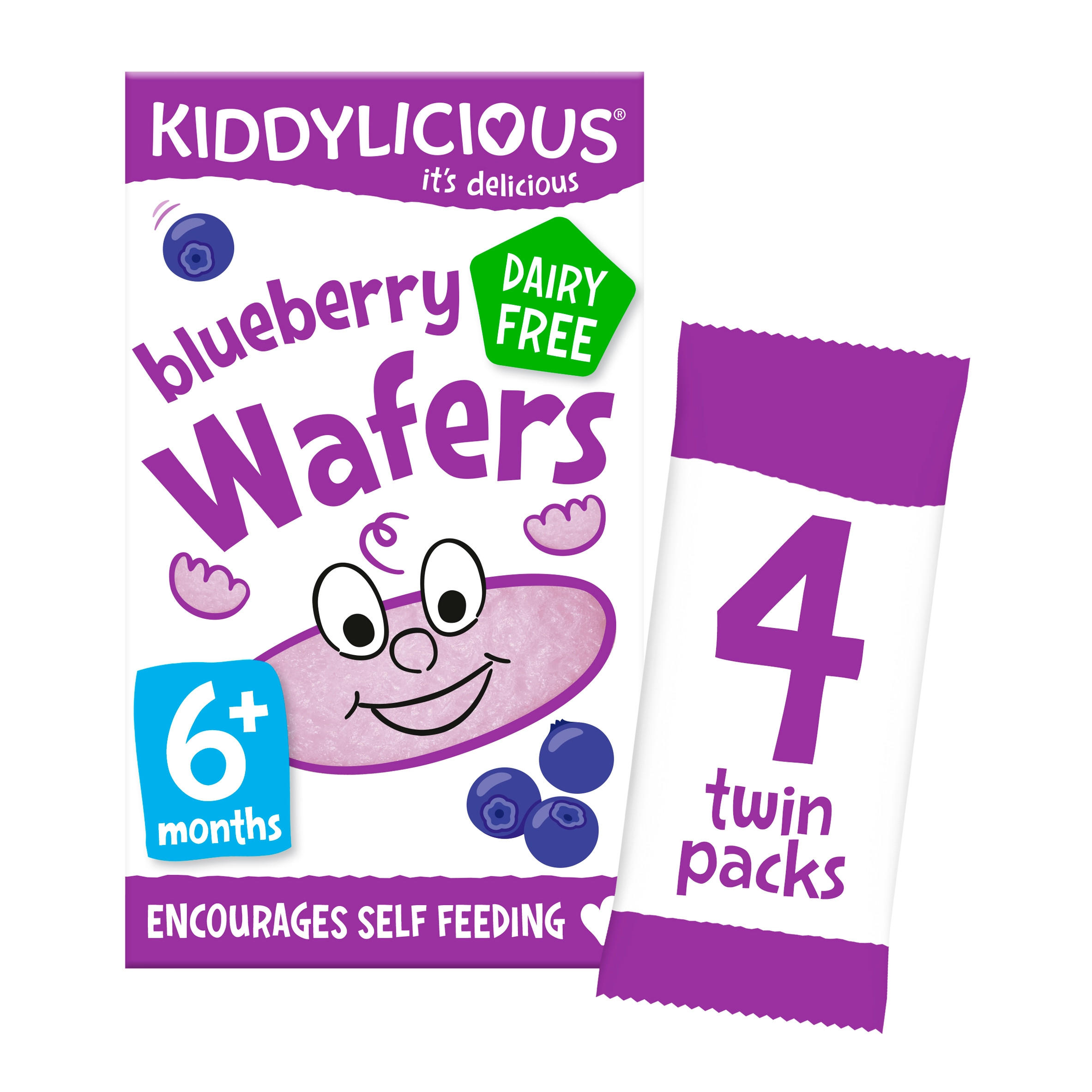 Kiddylicious Wafers Blueberry Baby Snack 6months+ Multipack 4 x 4g, Dried  Fruit, Nuts & Snacks